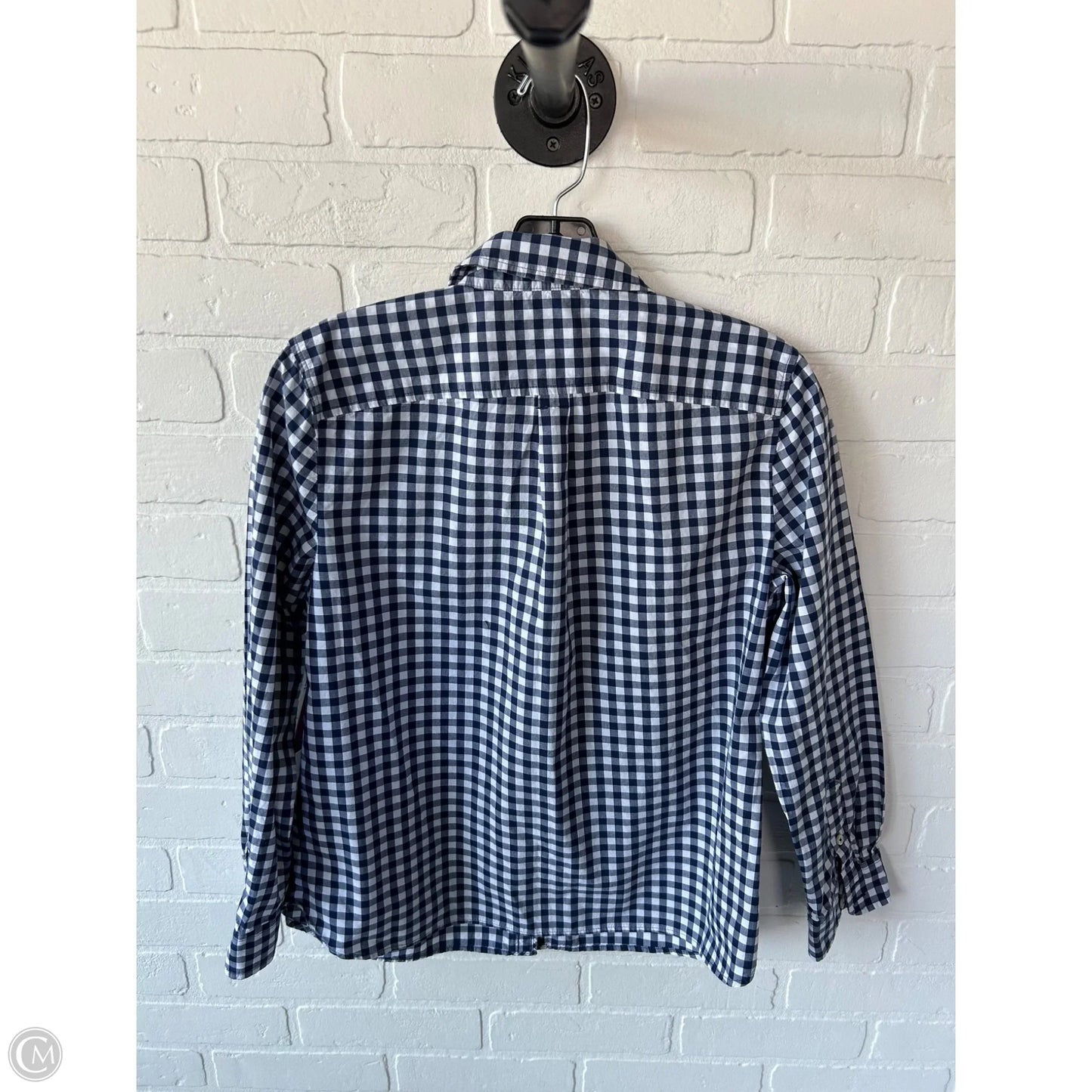 Top Long Sleeve By Talbots In Blue & White, Size: Mp
