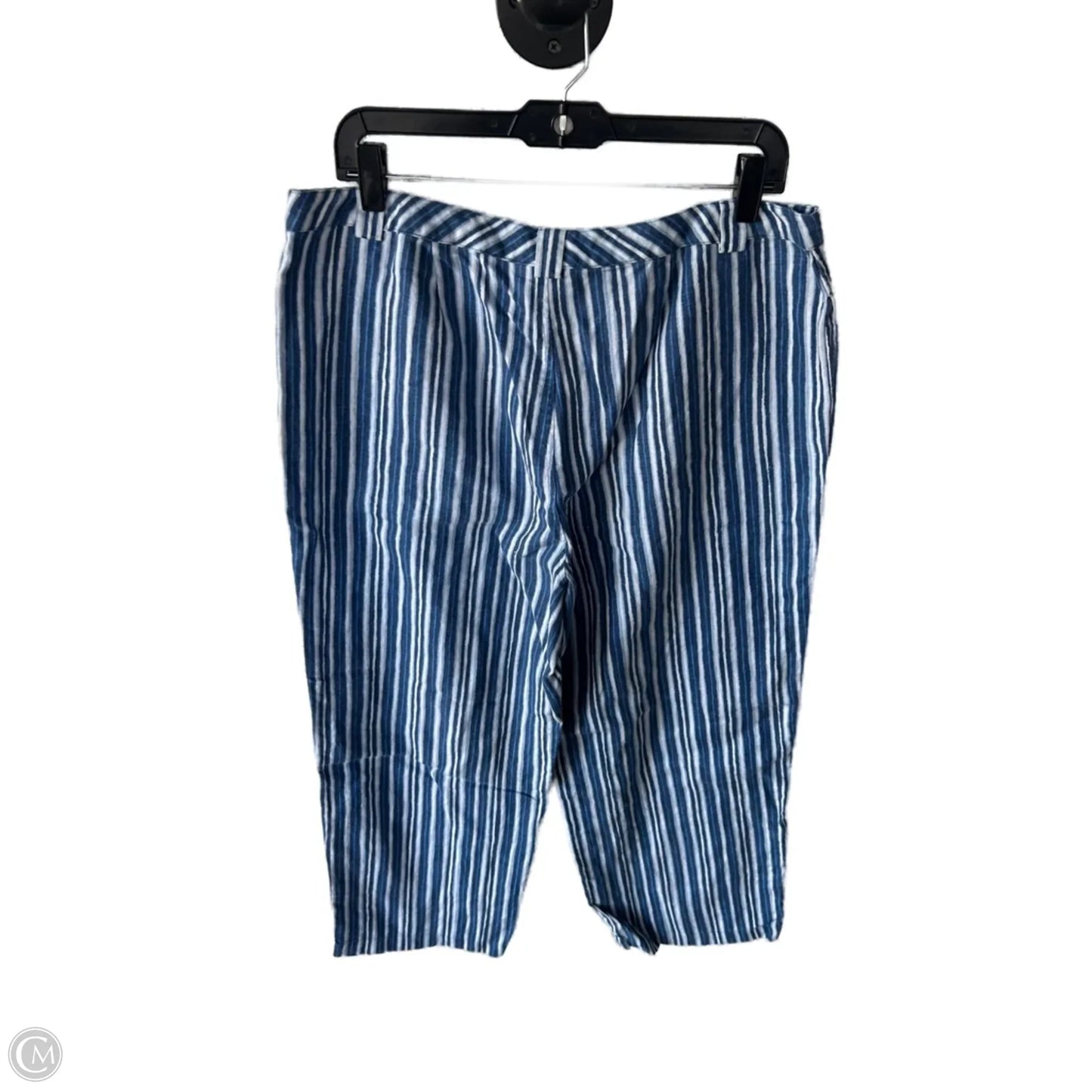 Pants Linen By Sigrid Olsen In Blue & White, Size: 14