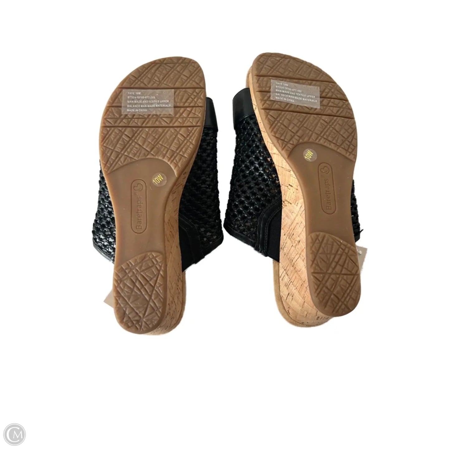 Sandals Heels Wedge By Bare Traps In Black, Size: 10