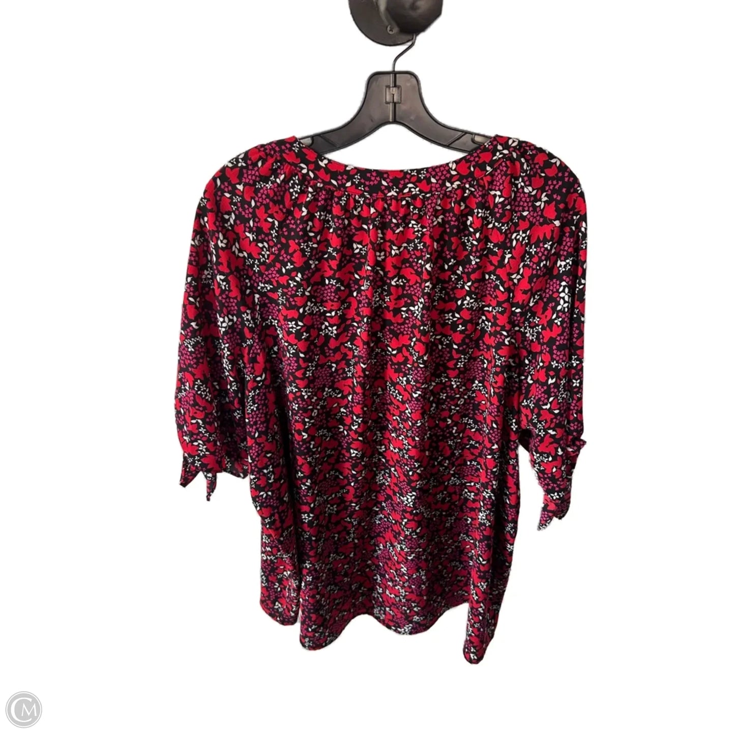 Top Short Sleeve By Michael By Michael Kors In Black & Red, Size: 2x