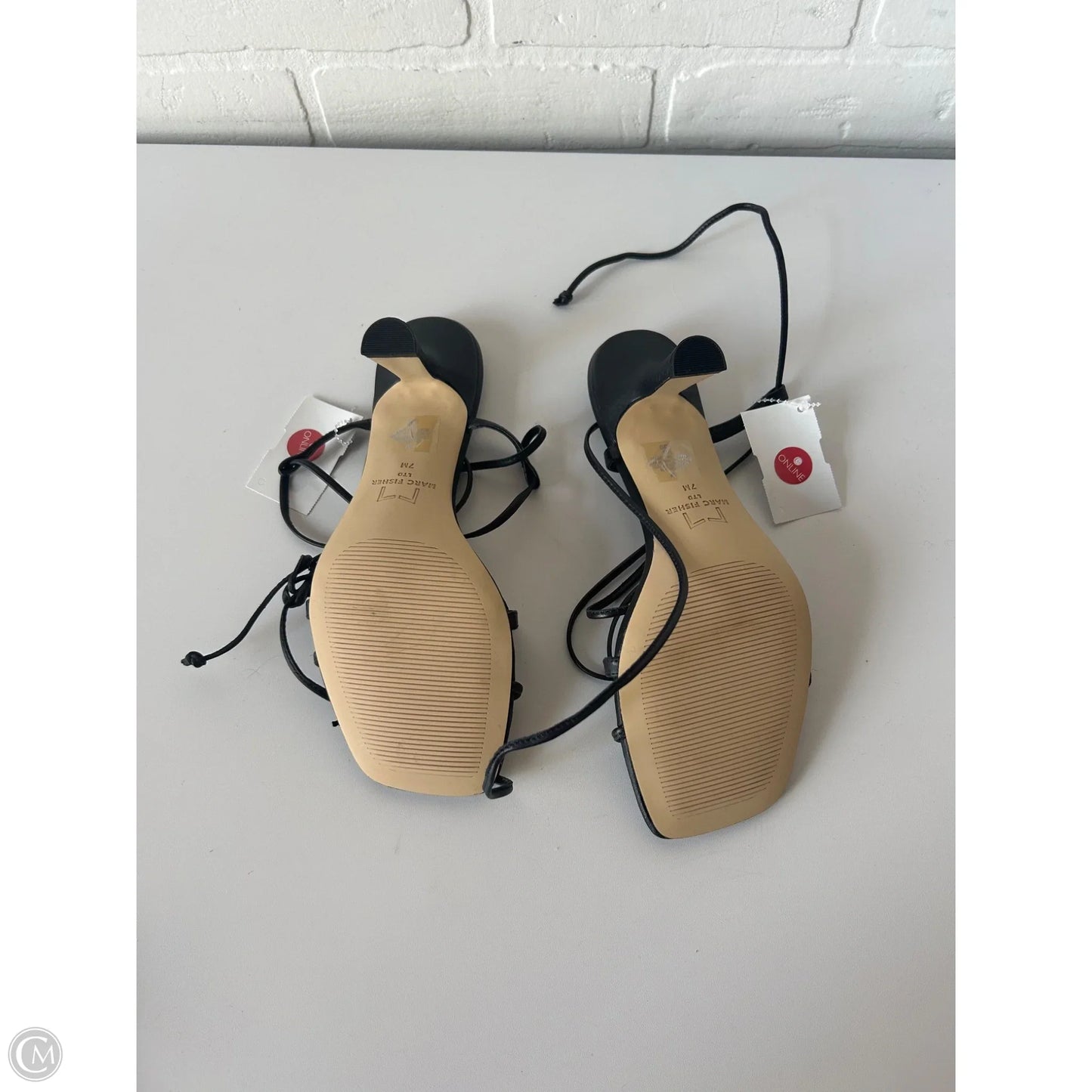 Sandals Heels Block By Marc Fisher In Black, Size: 7