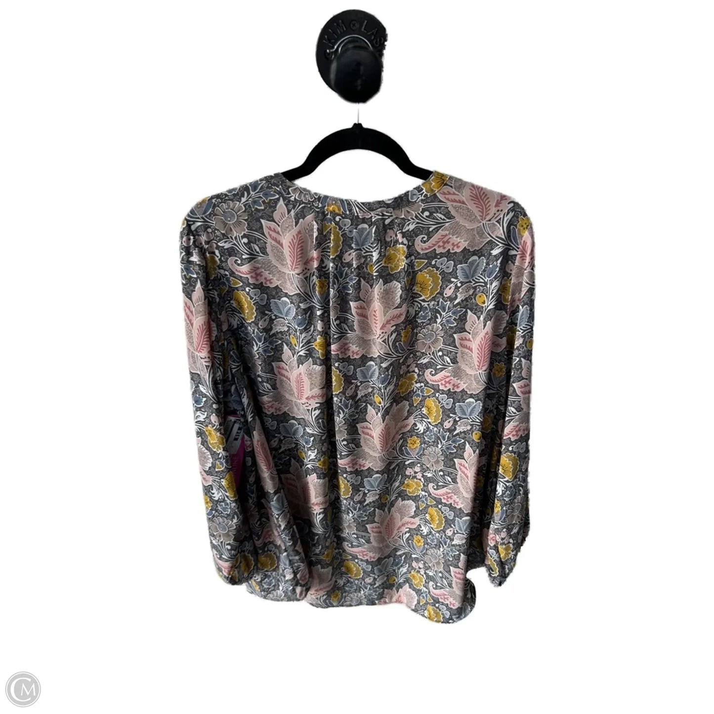 Top Long Sleeve By Tahari In Grey & Pink, Size: 1x