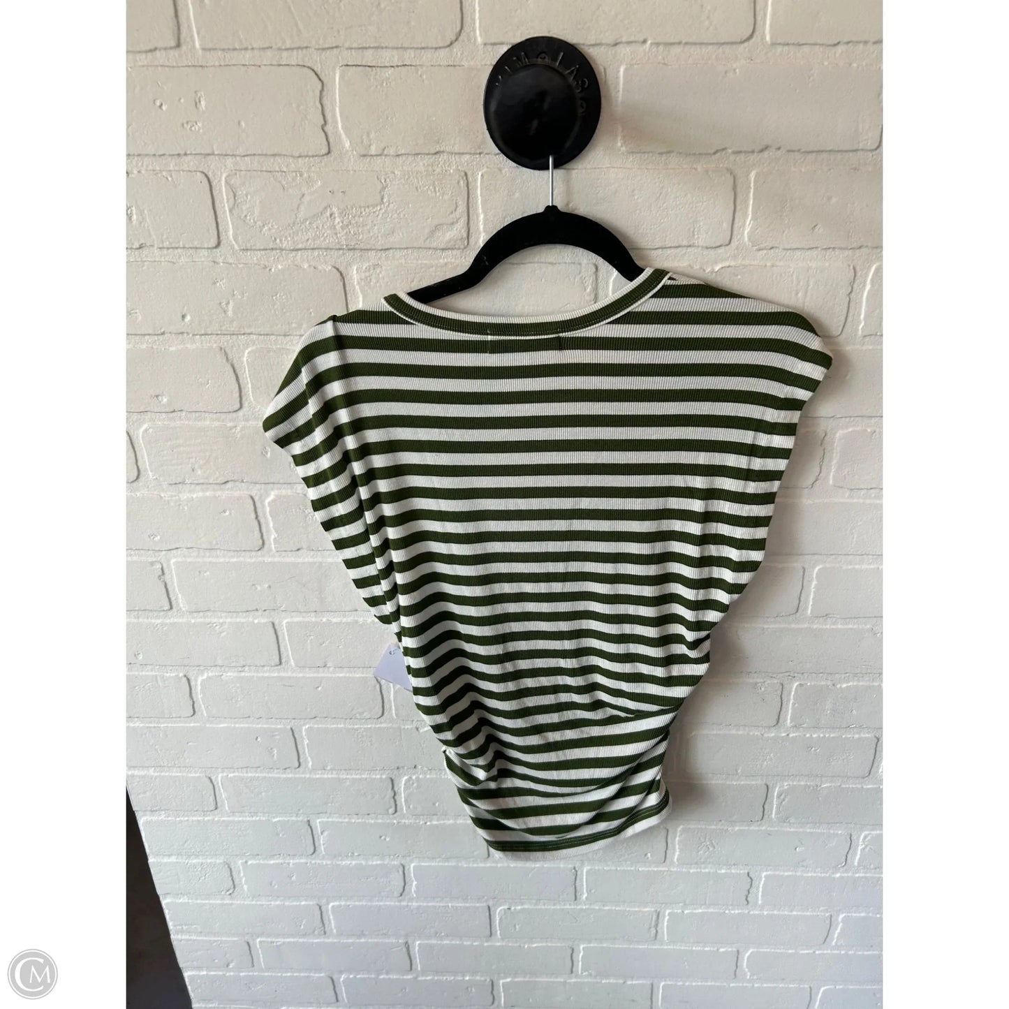 Top Sleeveless By Michael Stars In Green & White, Size: S