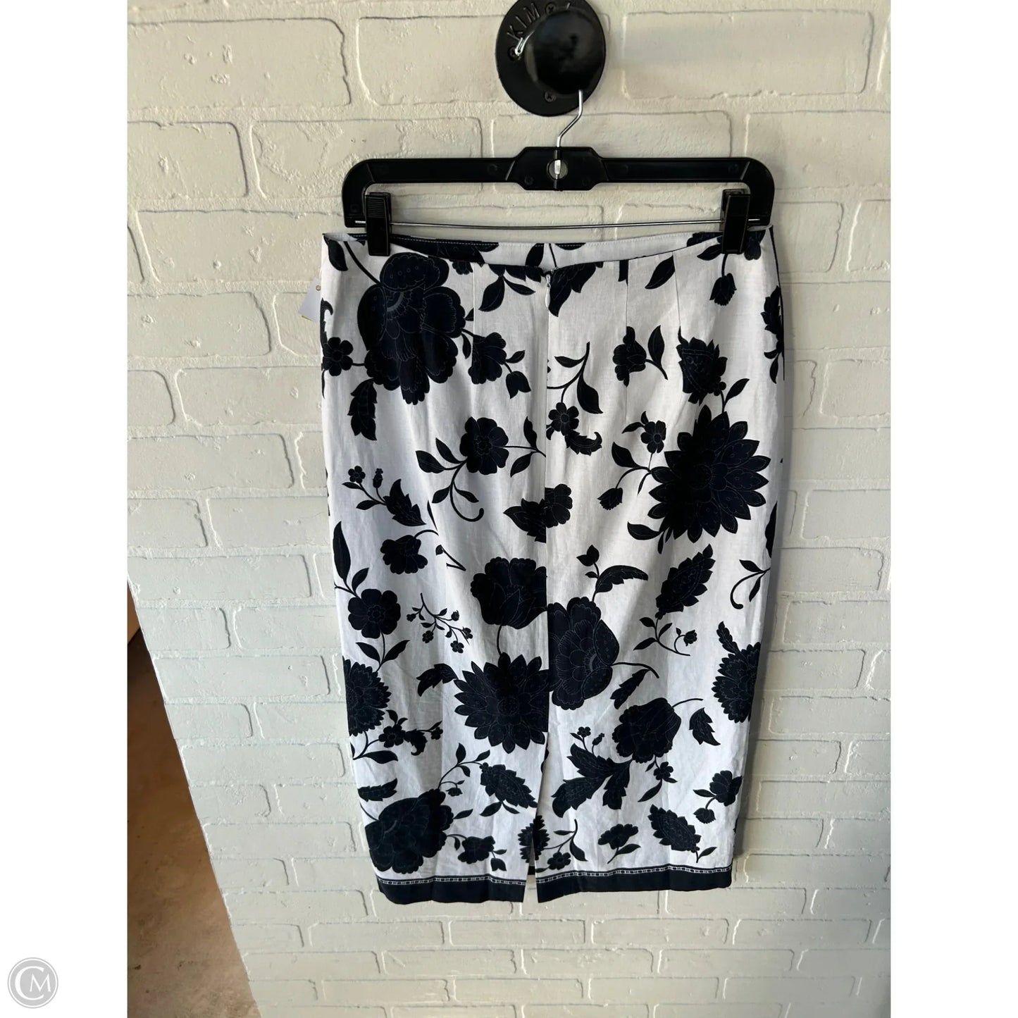 Skirt Midi By Ann Taylor In Blue & White, Size: 4