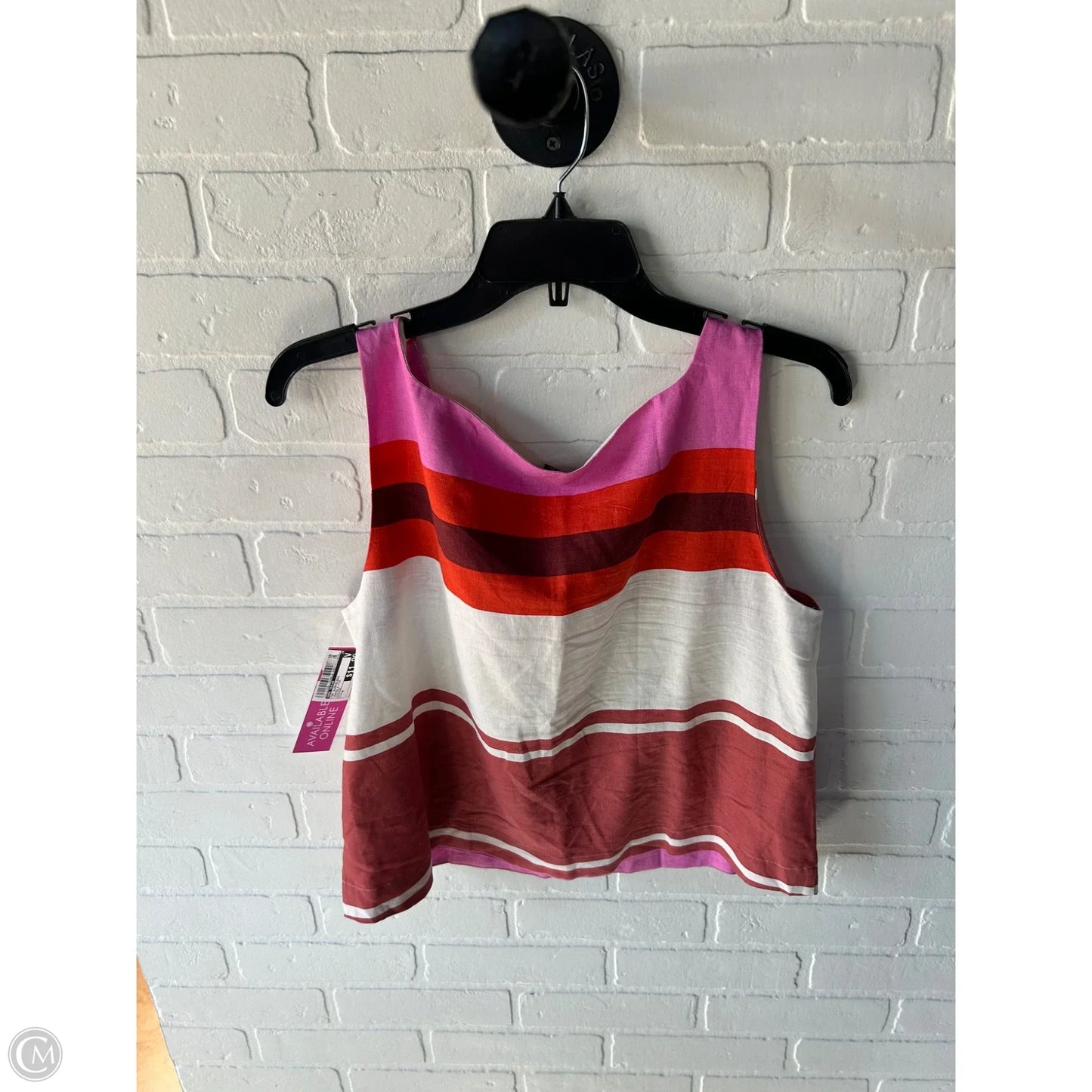 Top Sleeveless By Ann Taylor In Orange & Pink, Size: M