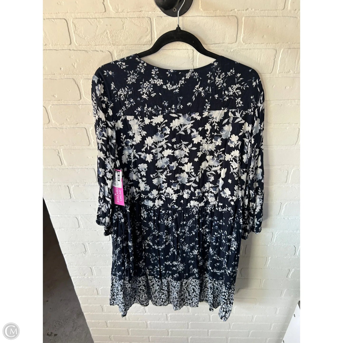 Dress Casual Midi By J. Jill In Blue & White, Size: Xl