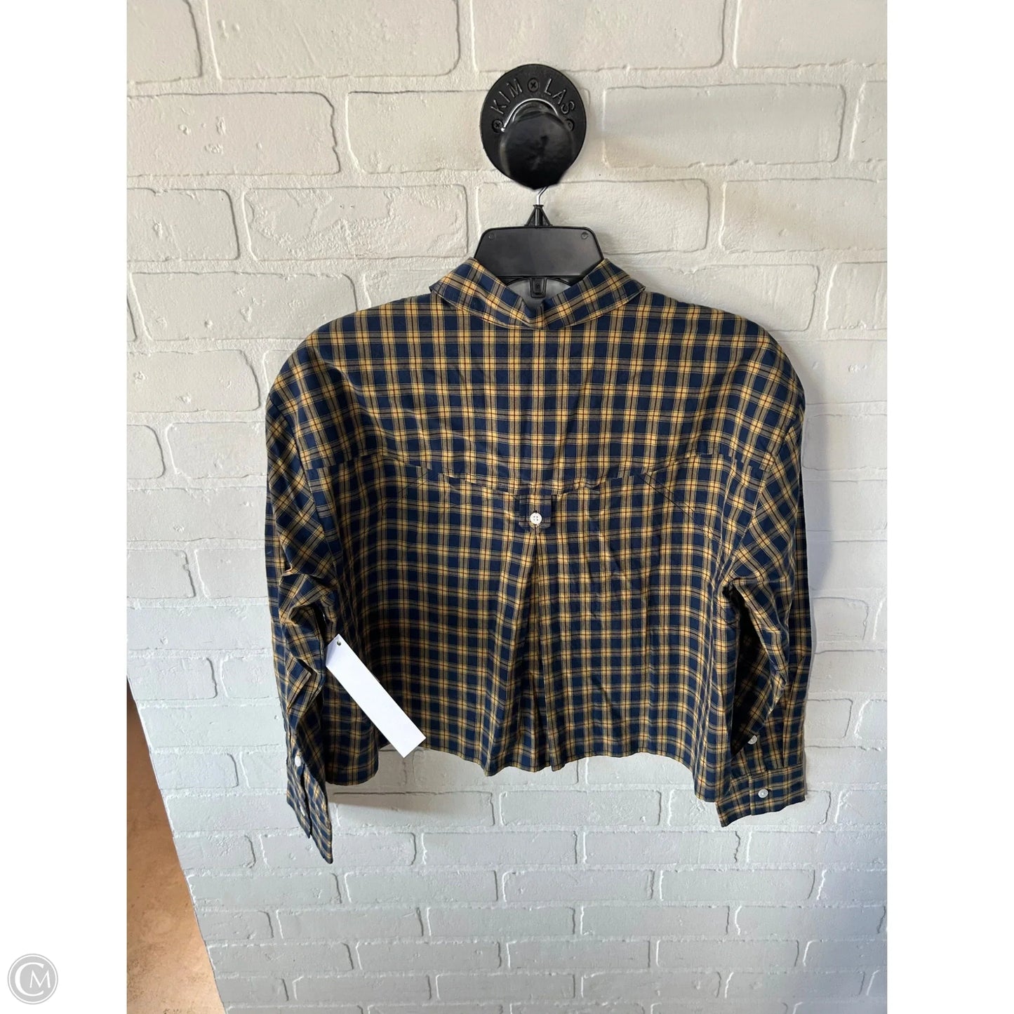 Top Long Sleeve By Madewell In Blue & Yellow, Size: Xs