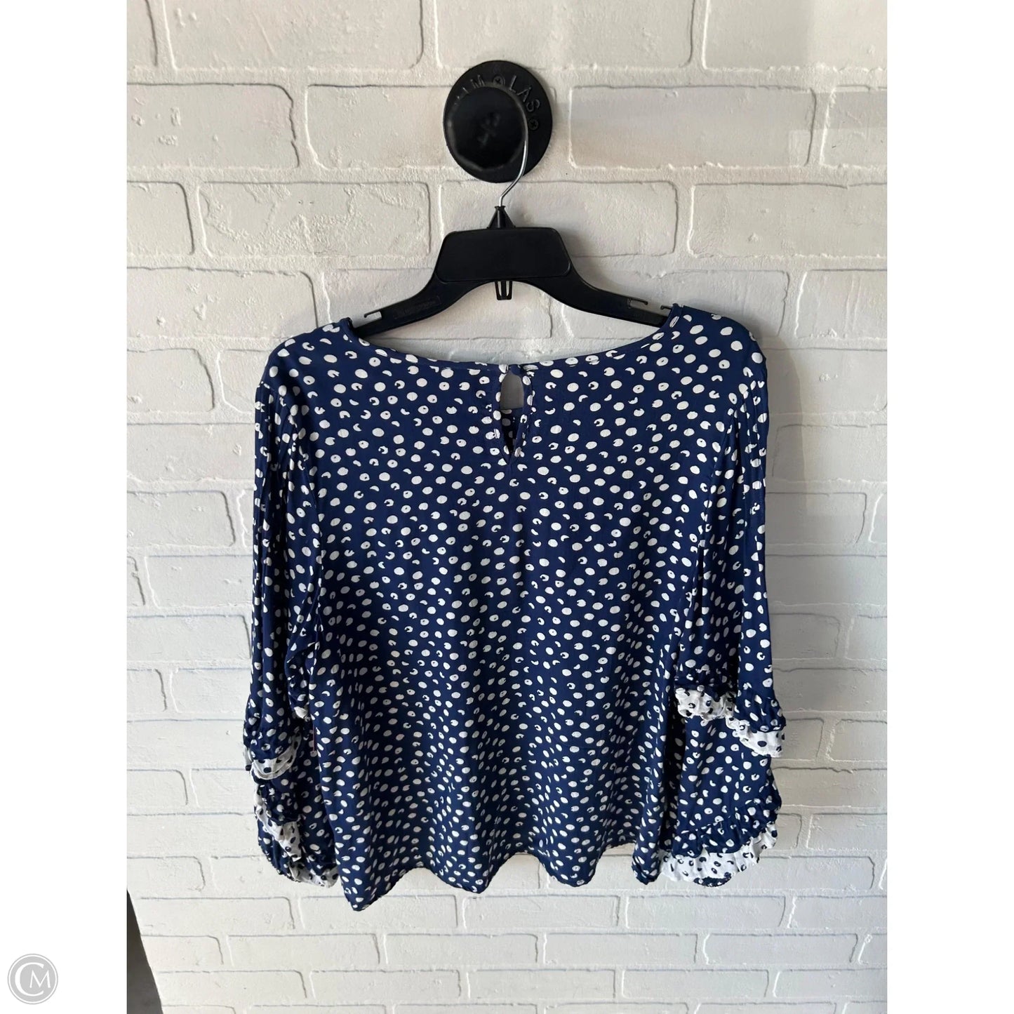 Top Long Sleeve By Soft Surroundings In Blue & White, Size: M