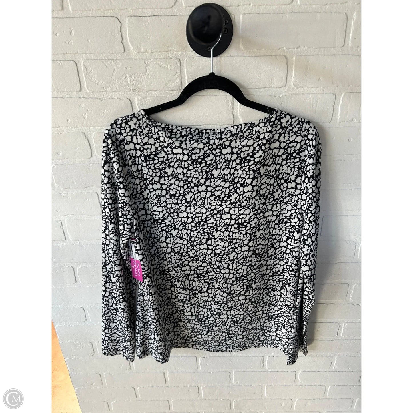 Top Long Sleeve By Ann Taylor In Black & White, Size: L