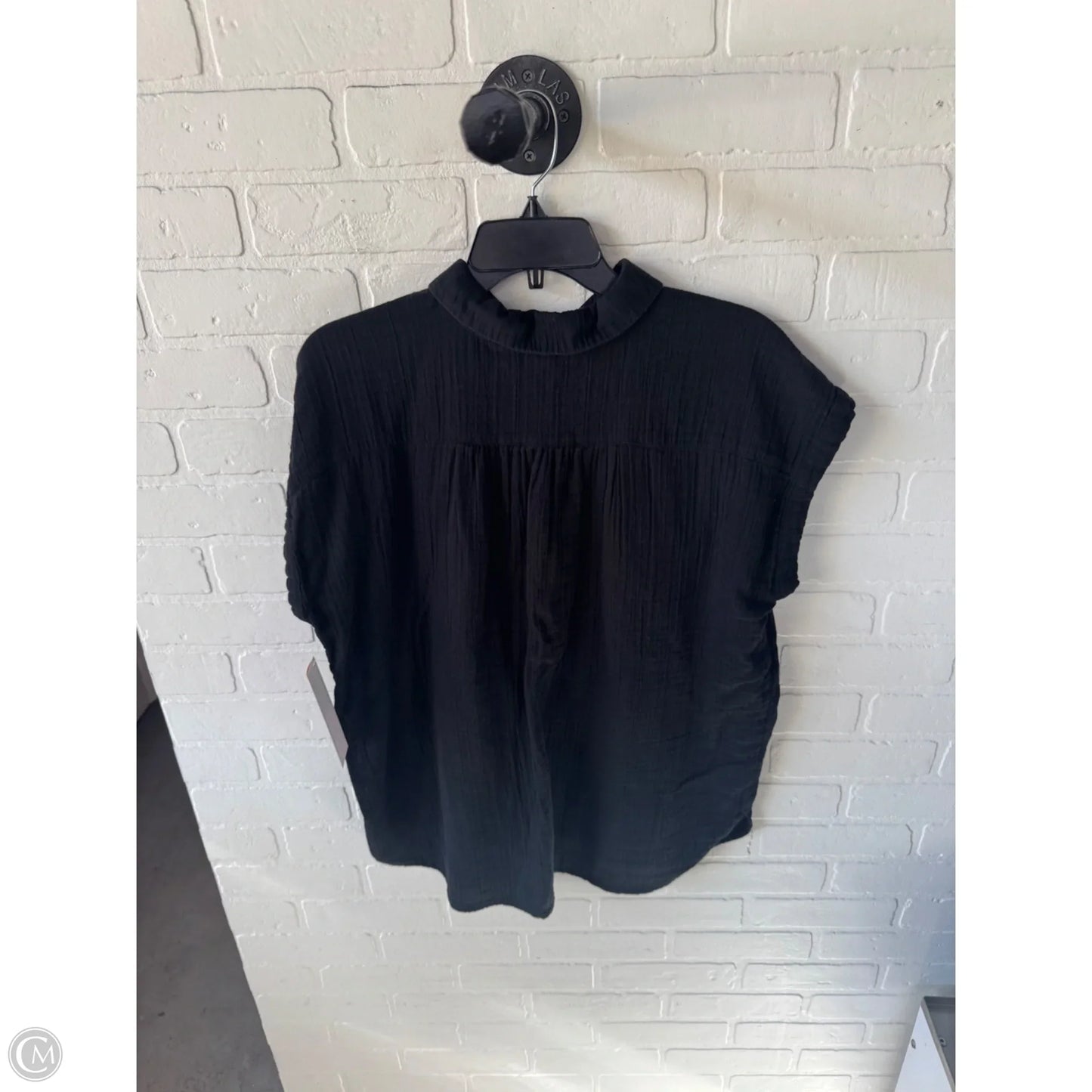 Top Short Sleeve By Ann Taylor In Black, Size: Xl