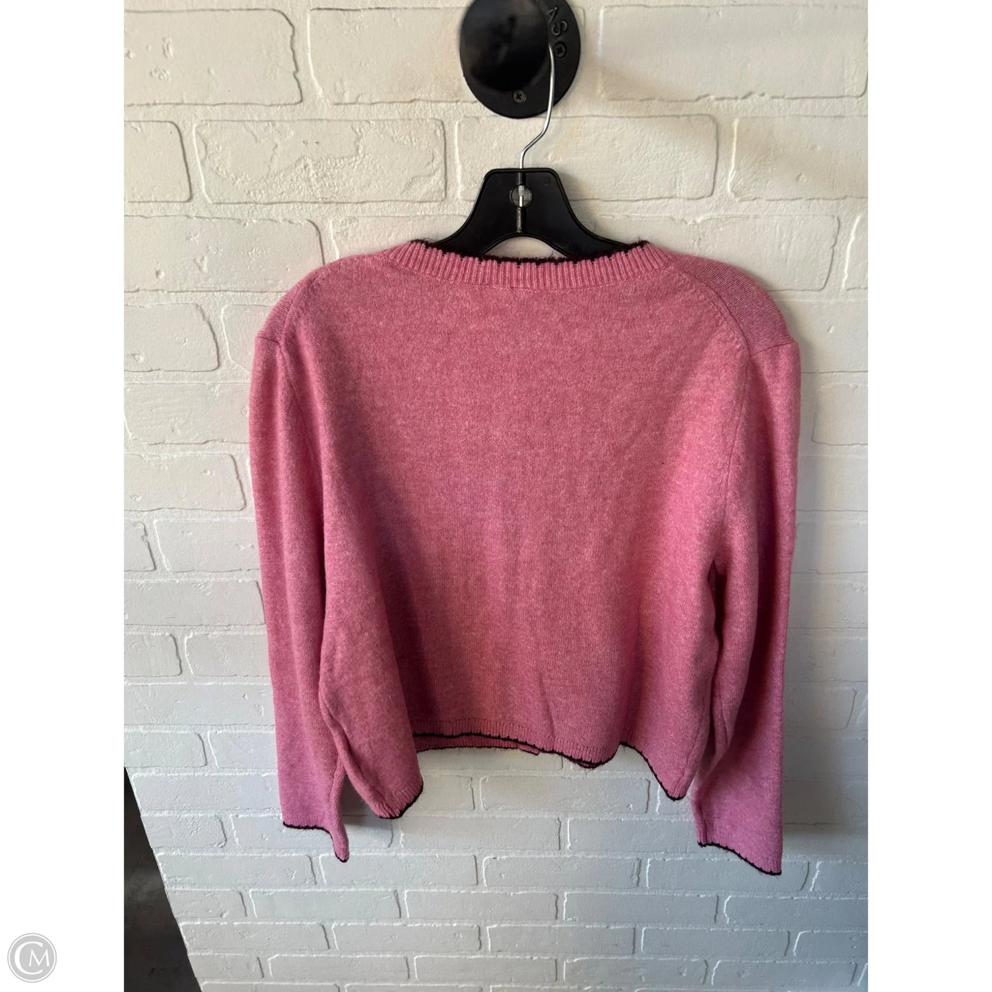 Sweater Cardigan By Divided In Pink, Size: M