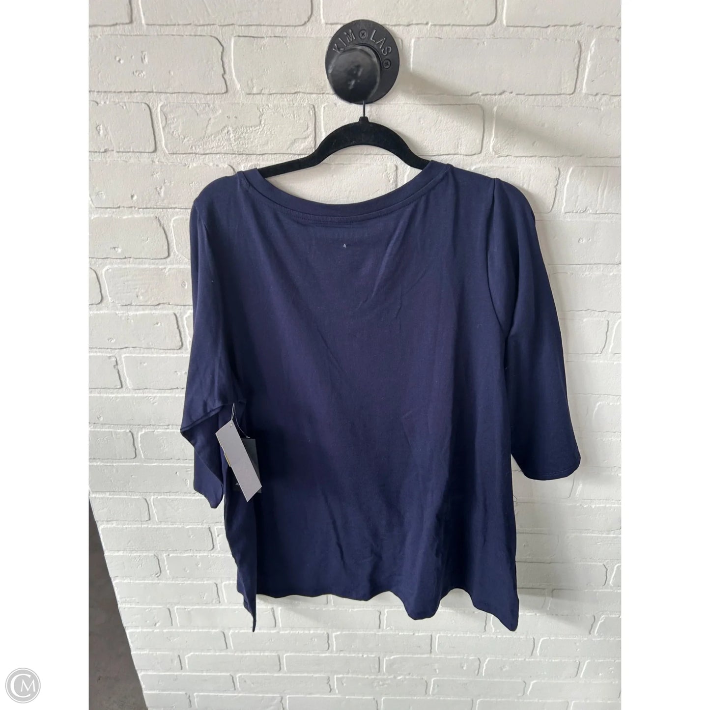 Top 3/4 Sleeve Basic By Jones New York In Blue, Size: 1x