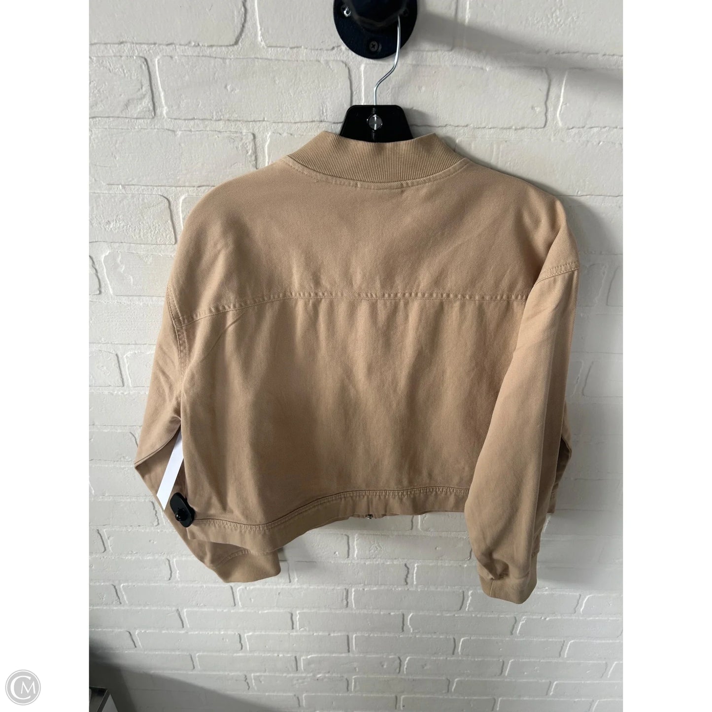 Jacket Denim By Nicole Miller In Tan, Size: L