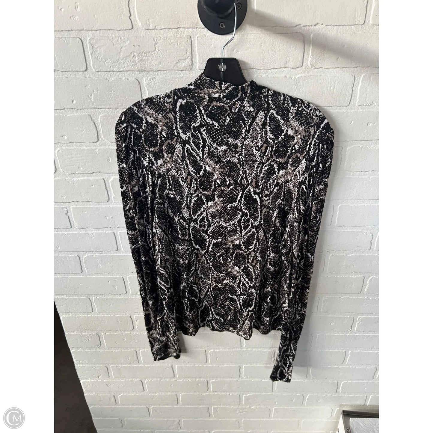 Top Long Sleeve By Peyton Jensen In Black & Tan, Size: L