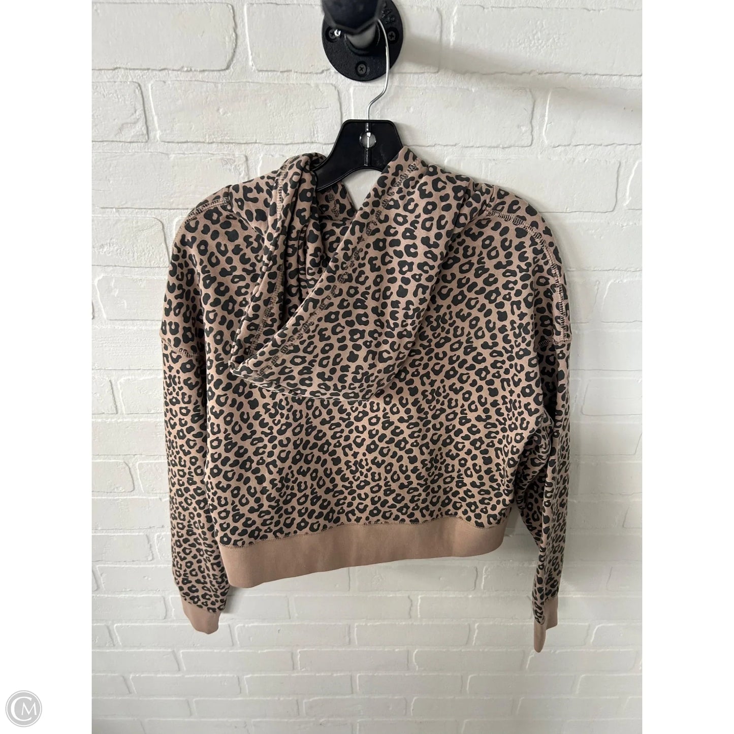 Sweatshirt Hoodie By Clothes Mentor In Black & Tan, Size: S