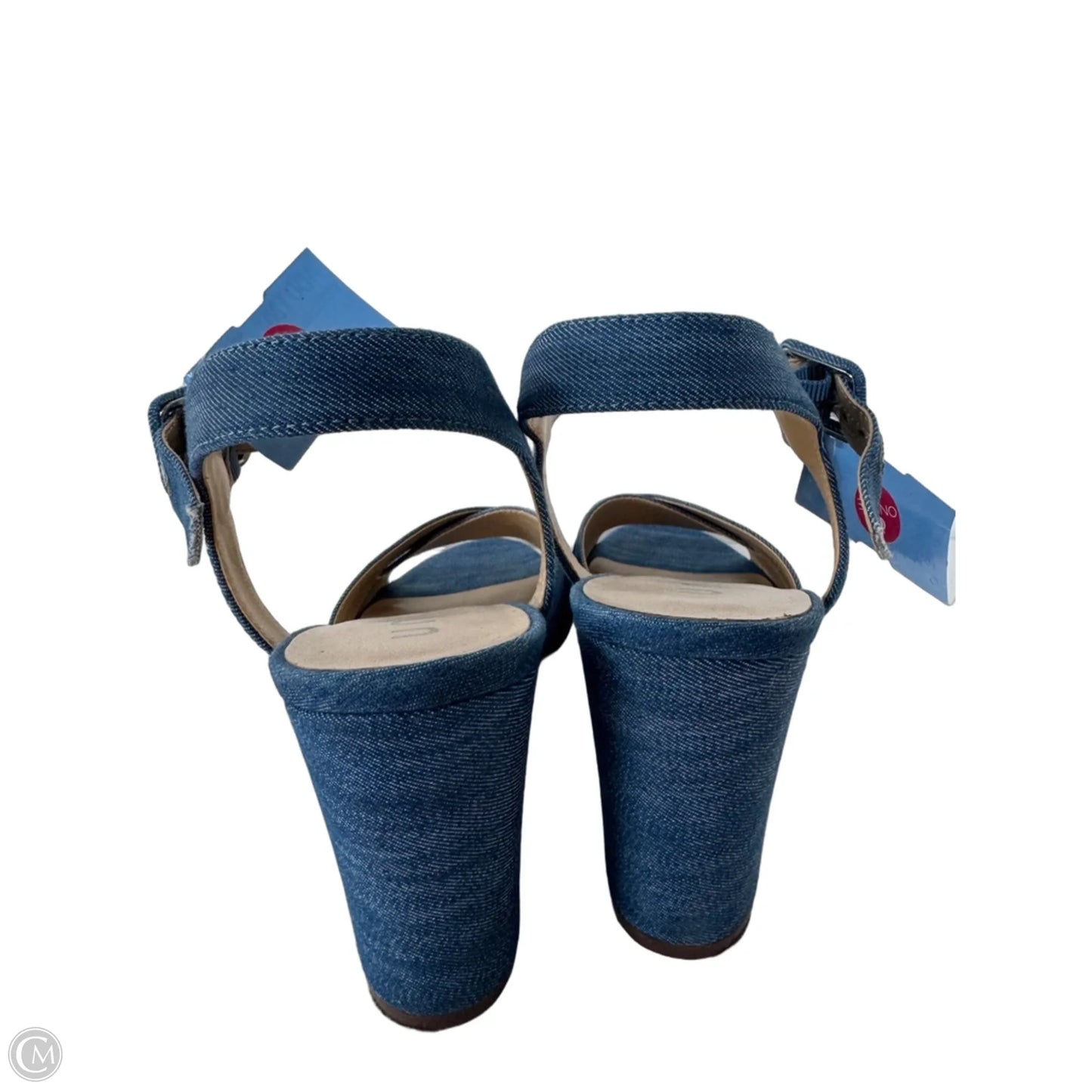 Sandals Heels Block By Unisa In Blue & Brown, Size: 10