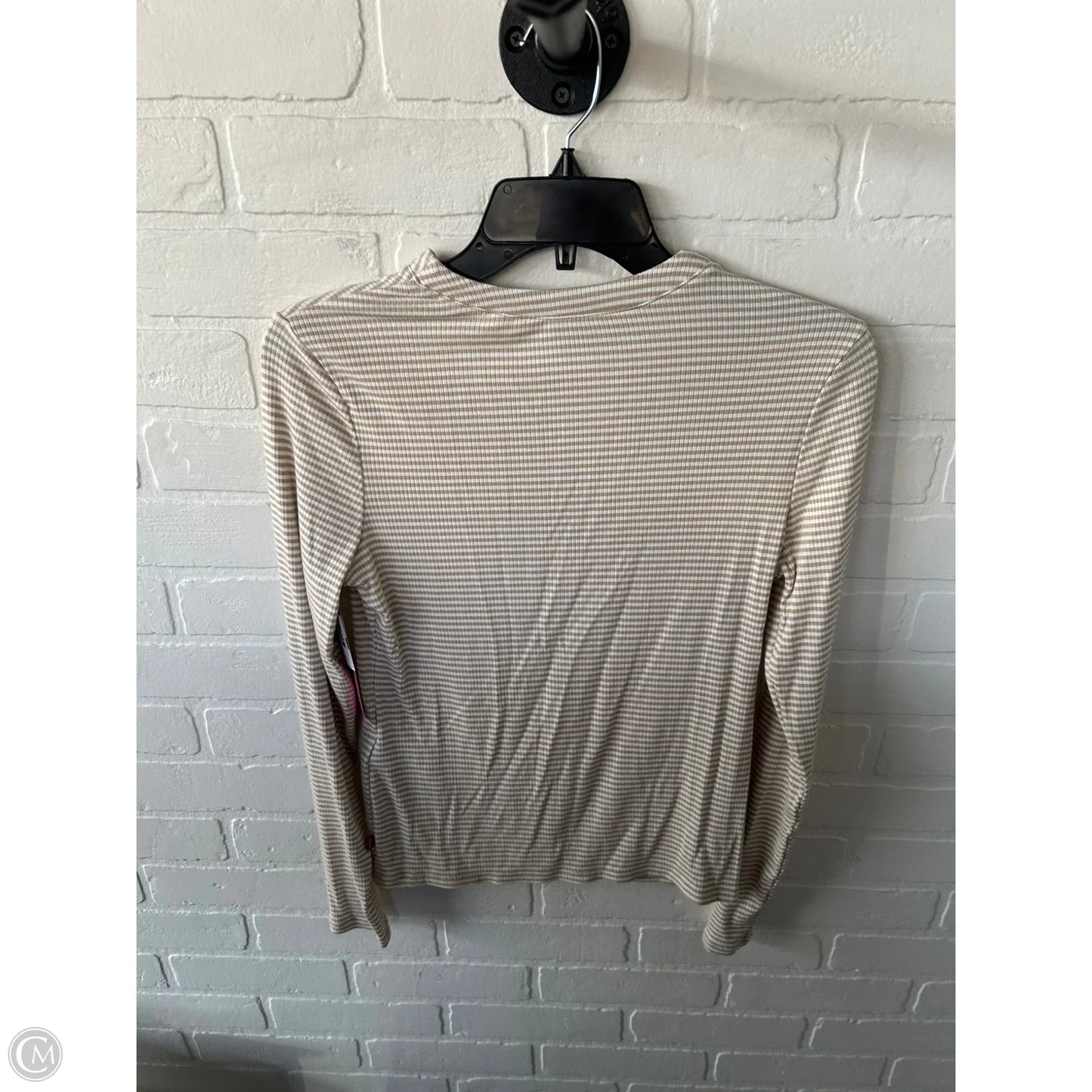 Top Long Sleeve By Levis In Tan & White, Size: M