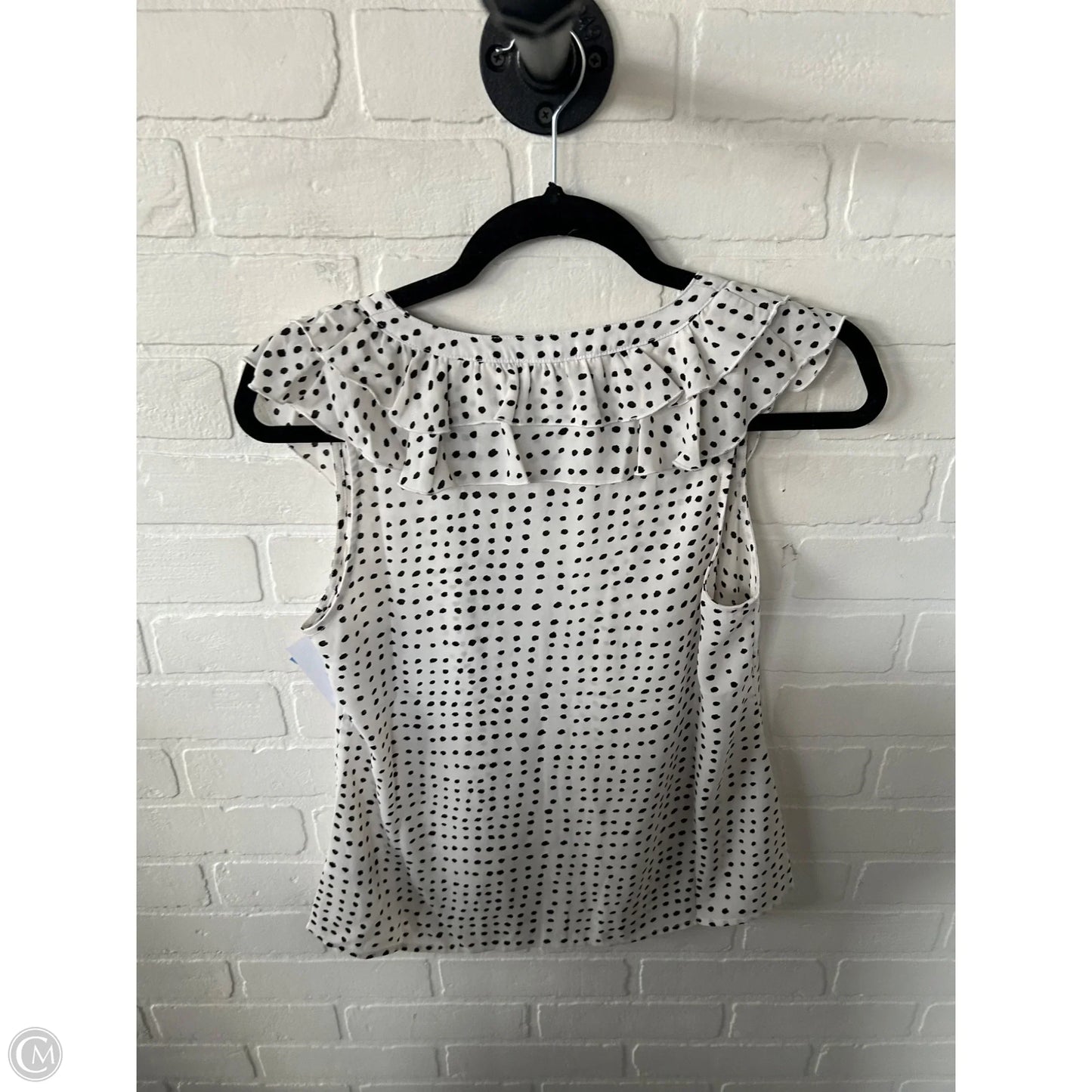 Top Sleeveless By Cabi In Black & White, Size: Xxs