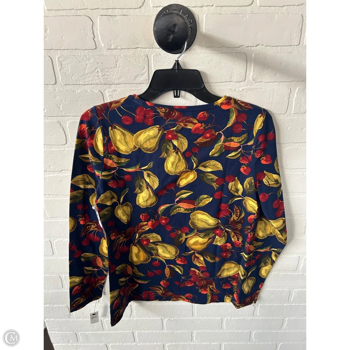 Top Long Sleeve Basic By Talbots In Blue & Yellow, Size: S