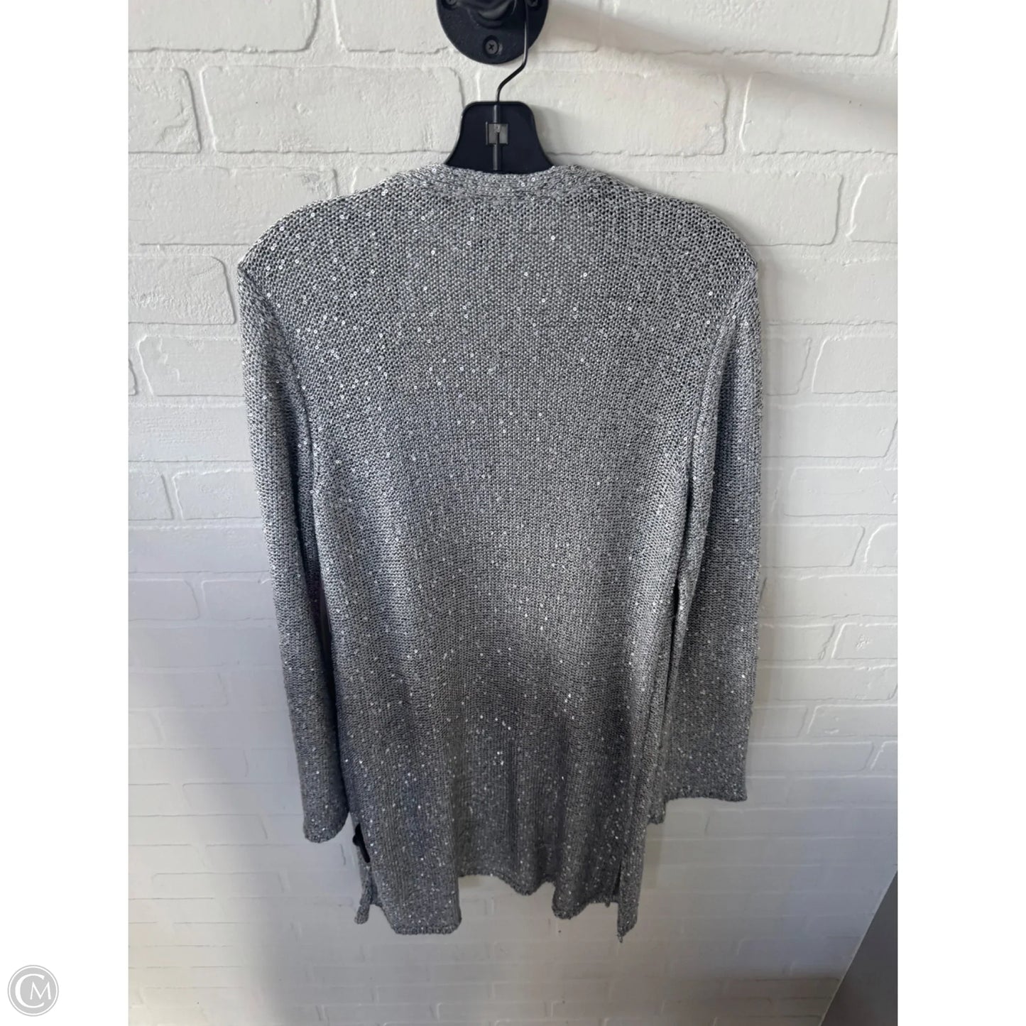 Sweater Cardigan By White House Black Market In Silver, Size: L