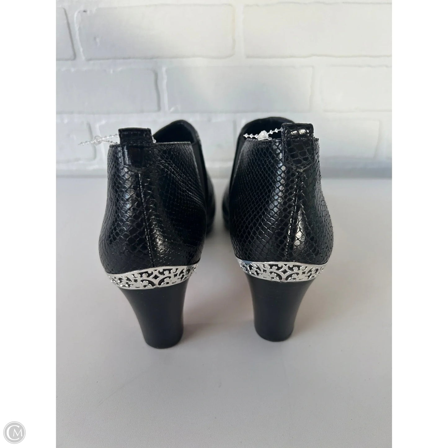 Boots Ankle Heels By Brighton In Black, Size: 10