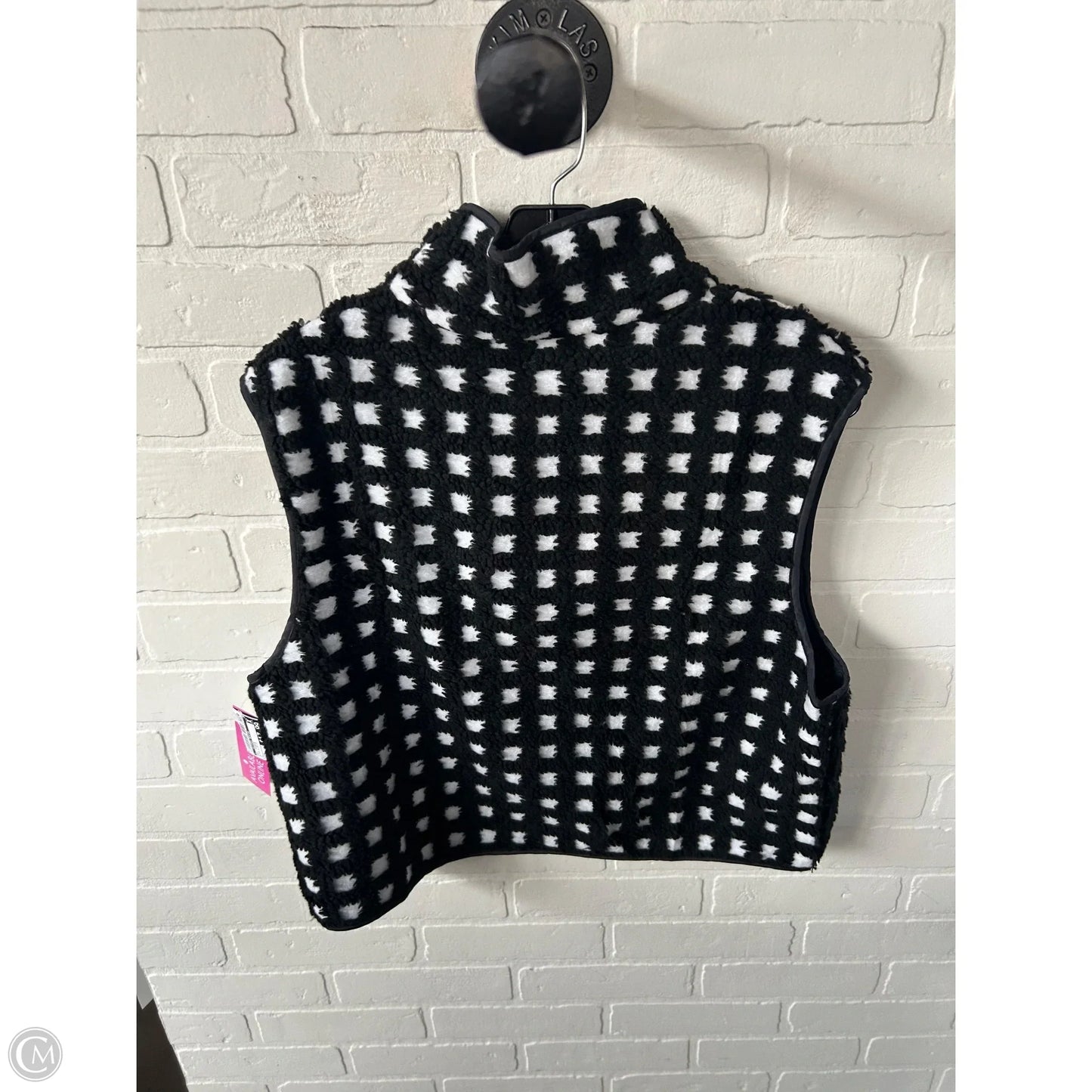 Vest Fleece By Clothes Mentor In Black & White, Size: M