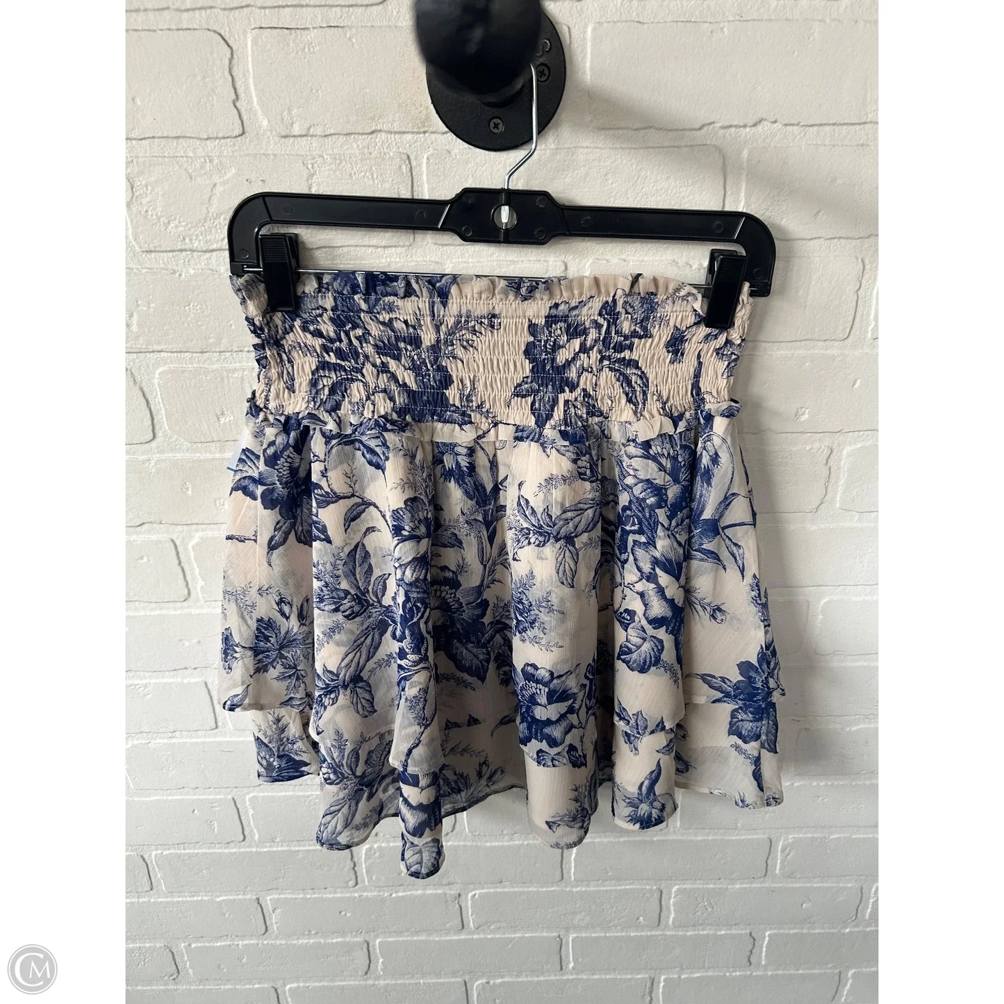 Skirt Mini & Short By Express In Blue & Cream, Size: 0