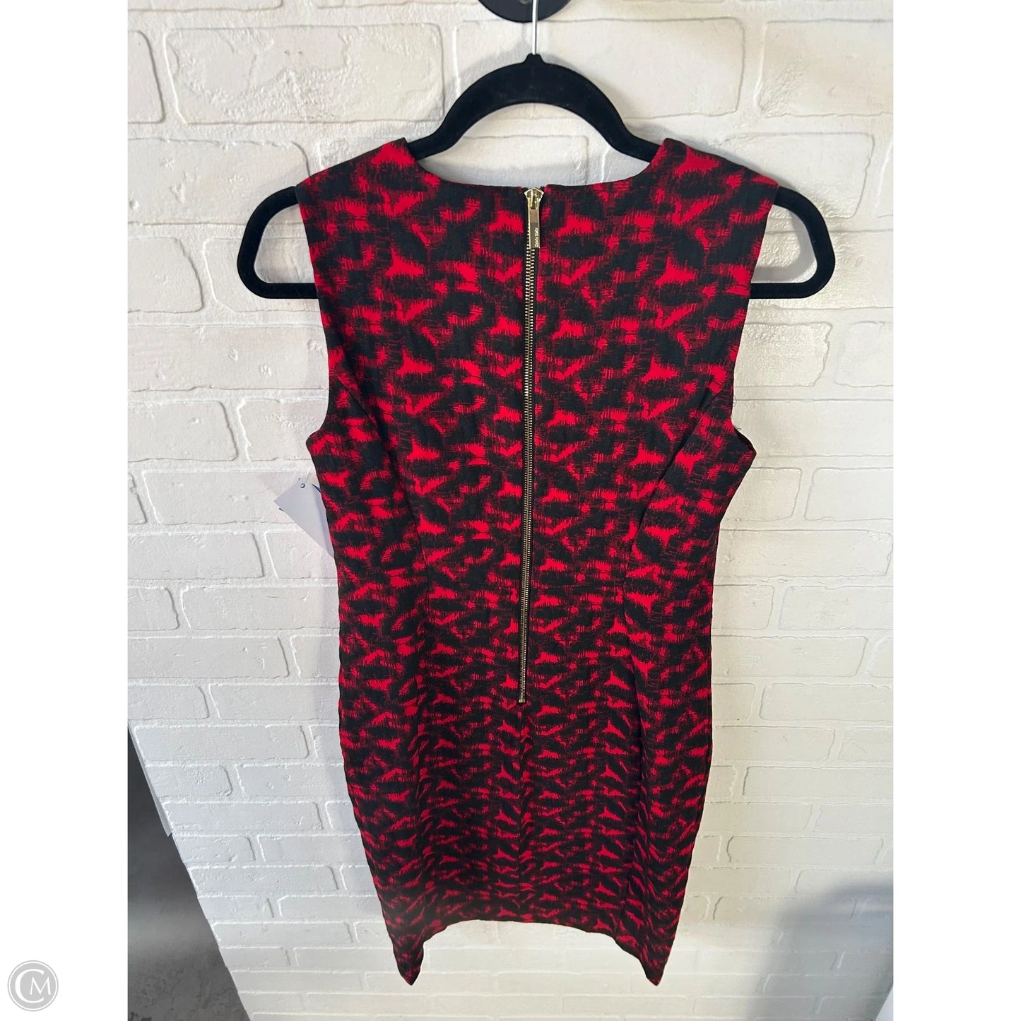 Dress Work By Calvin Klein In Black & Red, Size: M