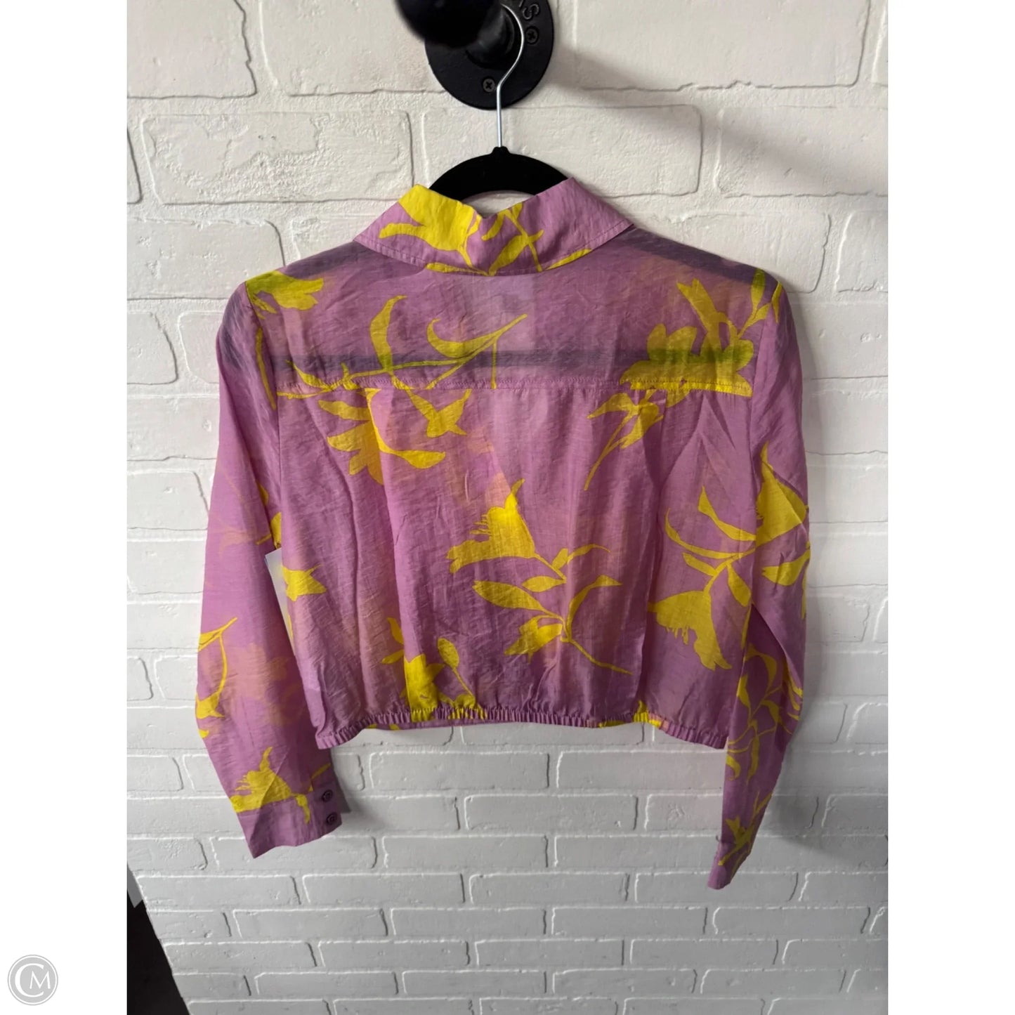 Top Long Sleeve By Cabi In Pink & Yellow, Size: Xs