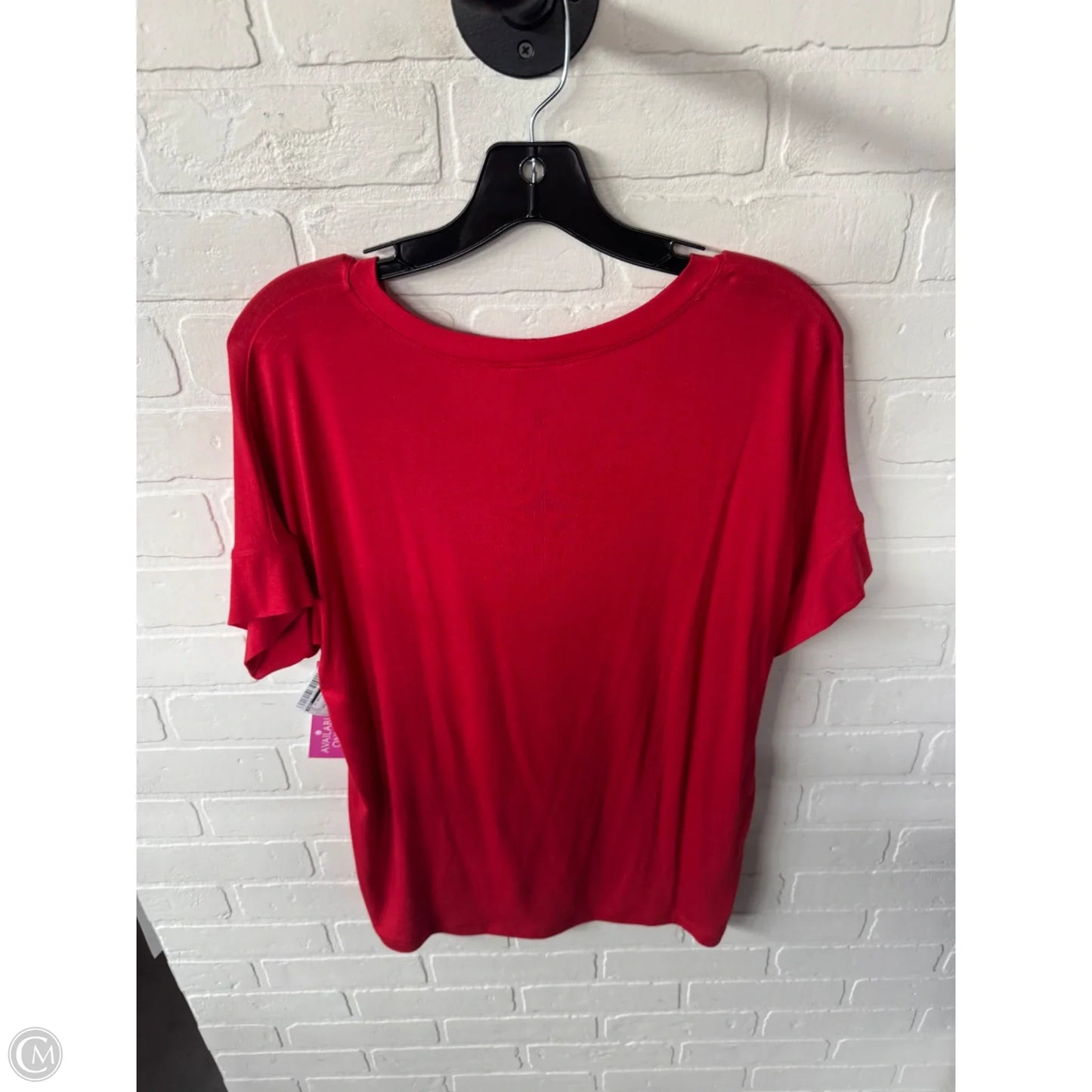 Top Short Sleeve Basic By Cabi In Red, Size: Xxs