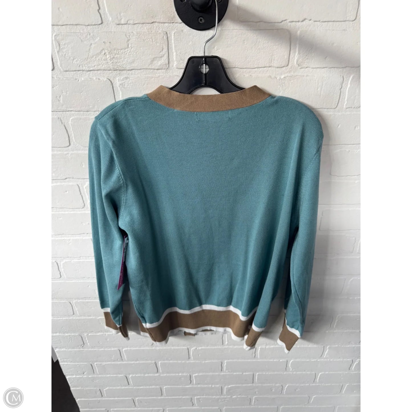 Sweater Cardigan By Grace Karin In Blue & Brown, Size: Xl