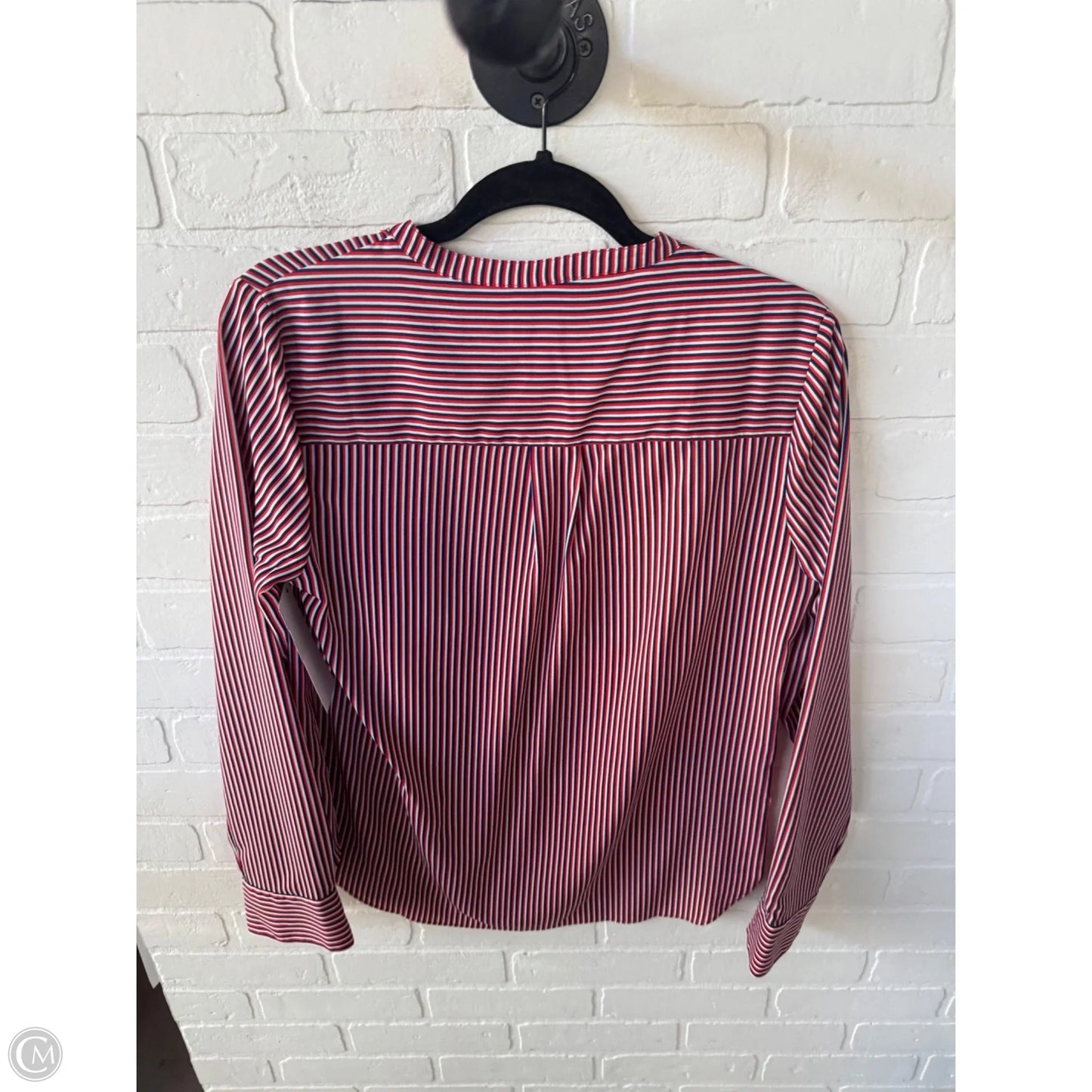 Top Long Sleeve By Cabi In Blue & Red & White, Size: S