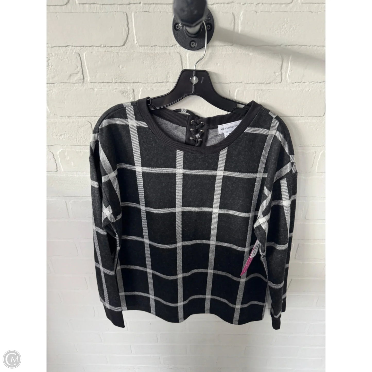 Sweater By Liz Claiborne In Black & White, Size: M