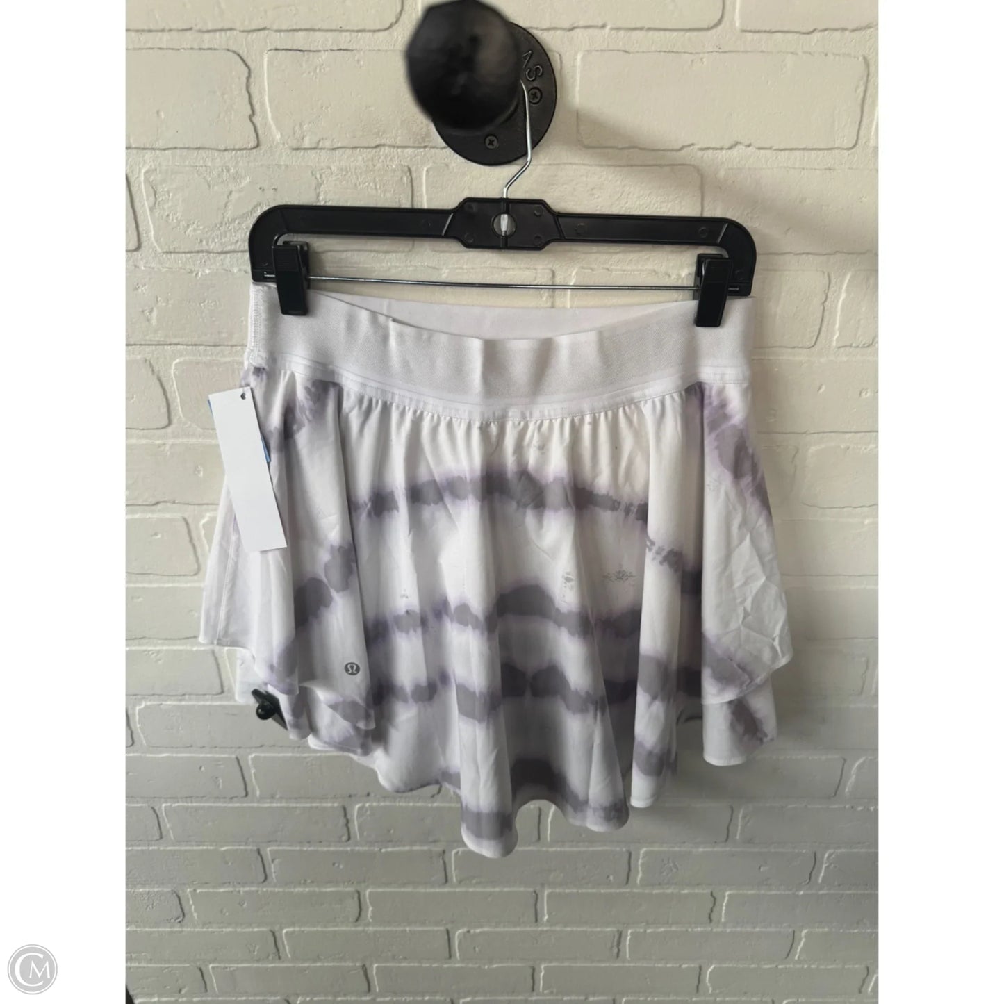 Athletic Skort By Lululemon In Grey & White, Size: L