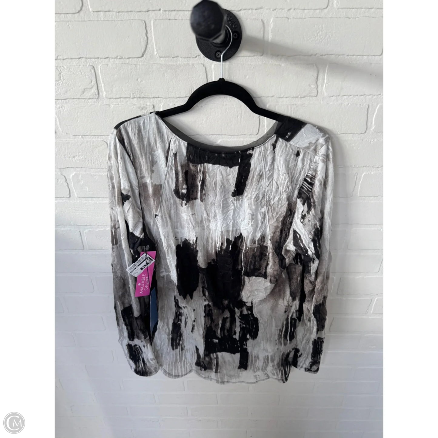 Top Long Sleeve By Simply Vera In Black & White, Size: Xl