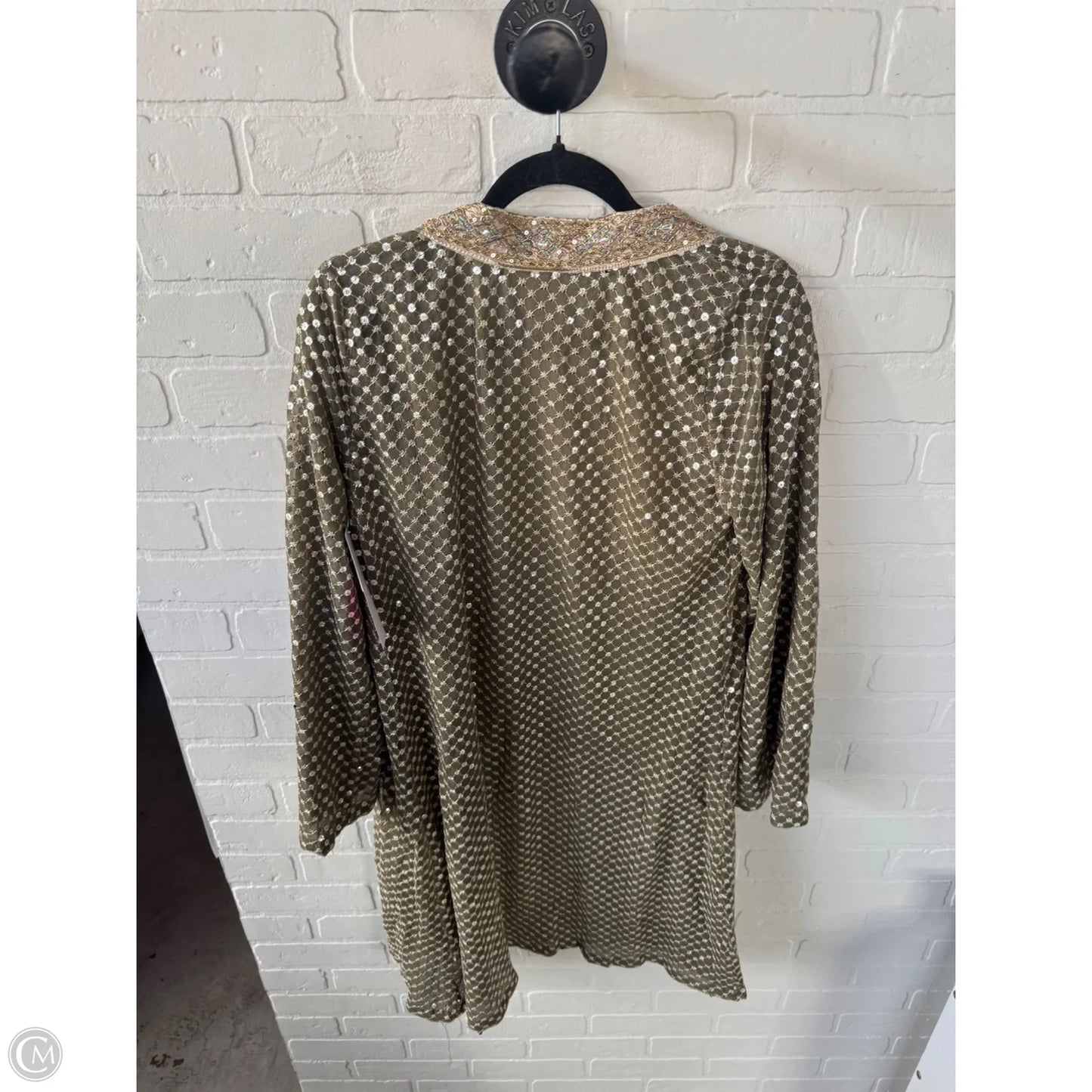 Cardigan By Clothes Mentor In Gold & Green, Size: S