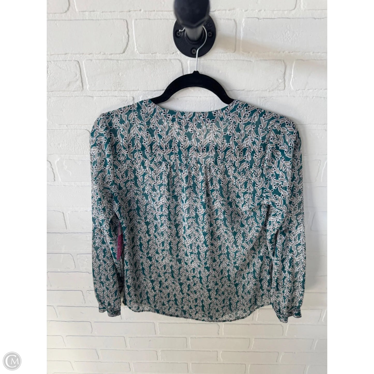 Top Long Sleeve By Loft In Blue & Tan, Size: Xxsp