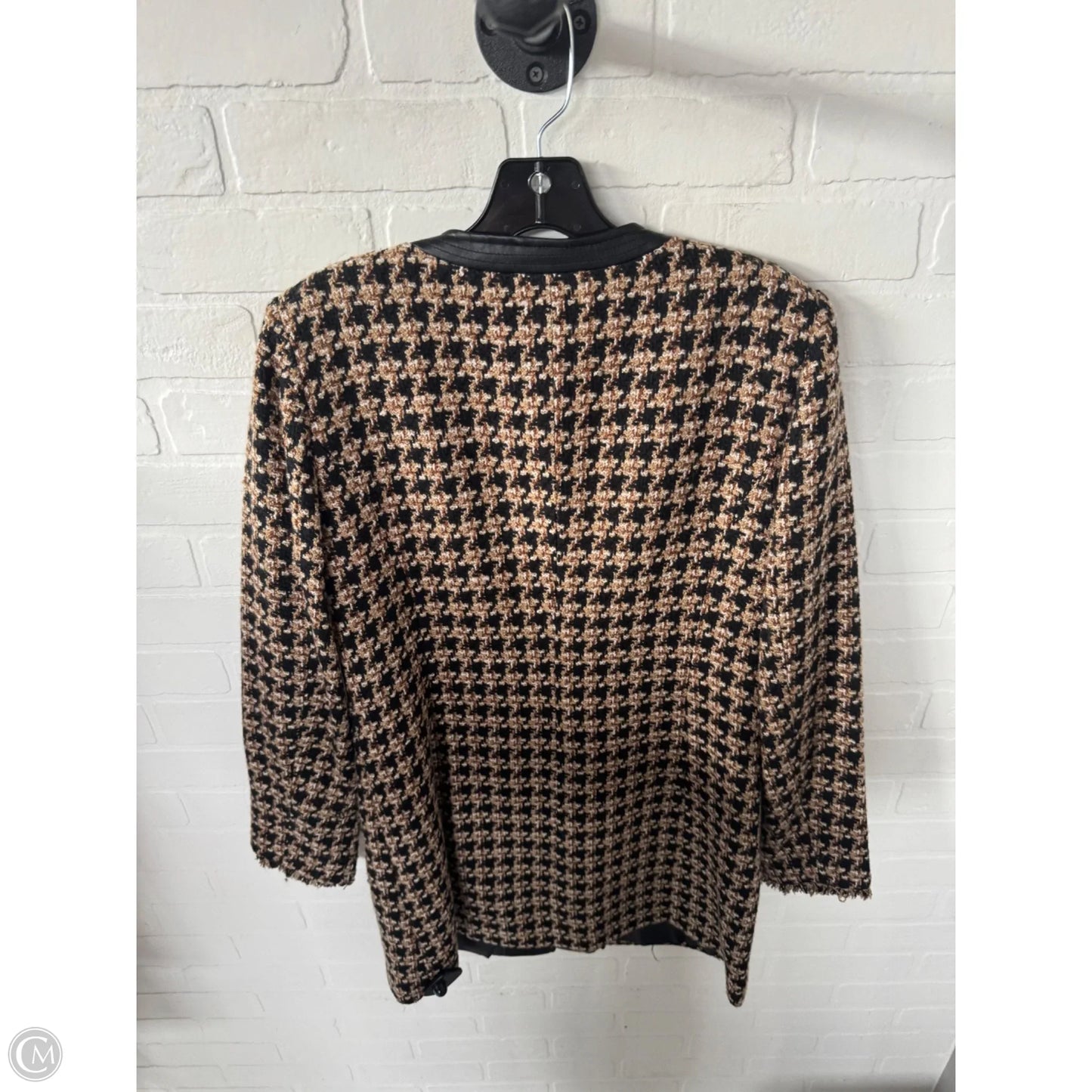 Blazer Designer By Karl Lagerfeld In Black & Brown, Size: M