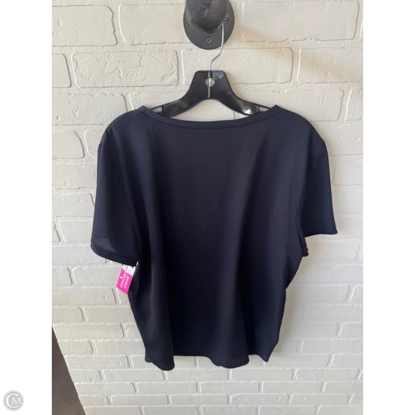 Top Short Sleeve By Ann Taylor In Navy, Size: Xl