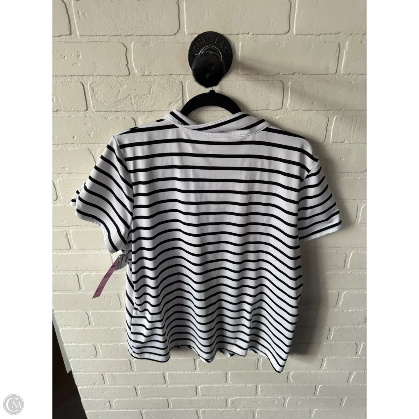 Top Short Sleeve By Zenergy By Chicos In Black & White, Size: Xl