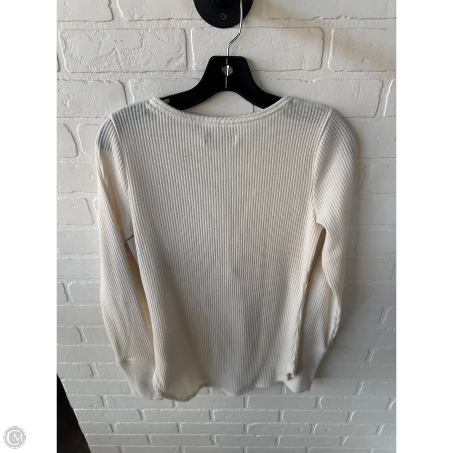 Top Long Sleeve By Abercrombie And Fitch In Cream, Size: M