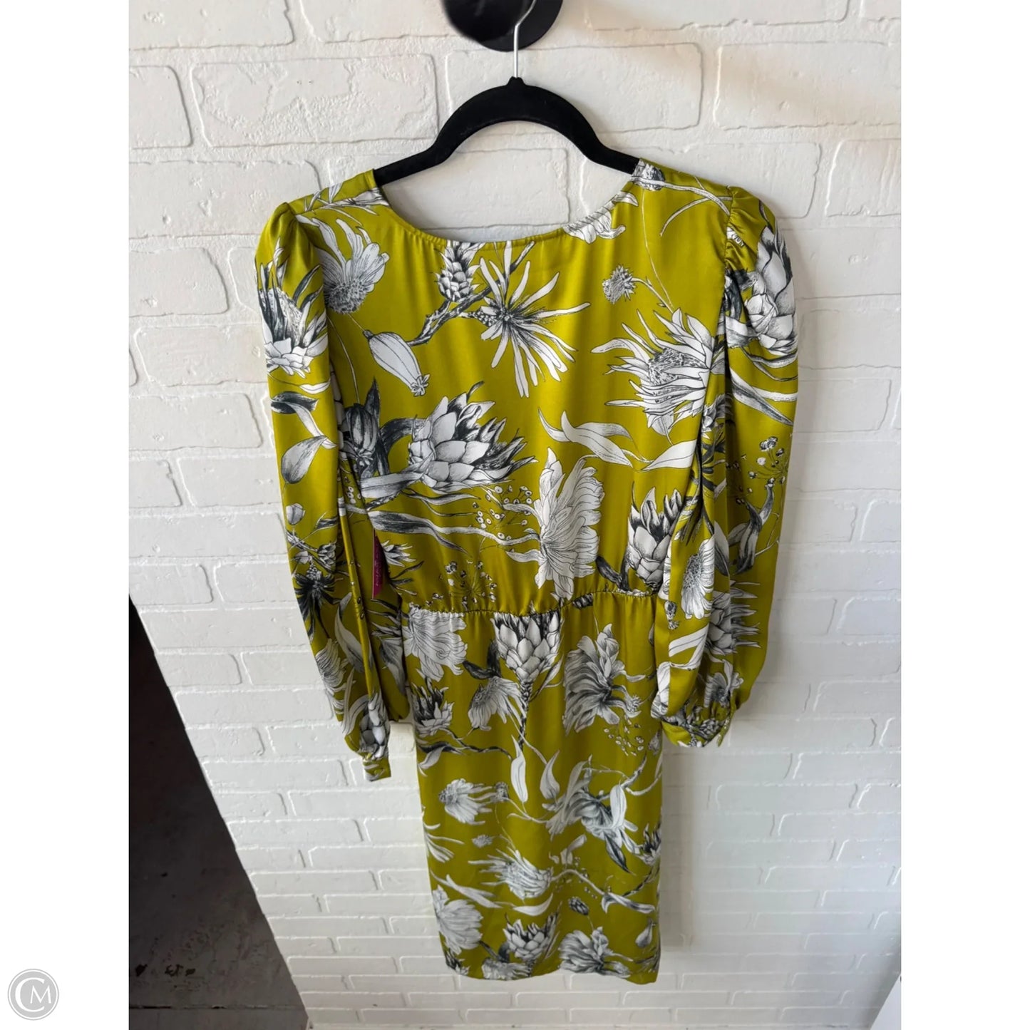 Dress Casual Midi By Zara In Green & White, Size: L