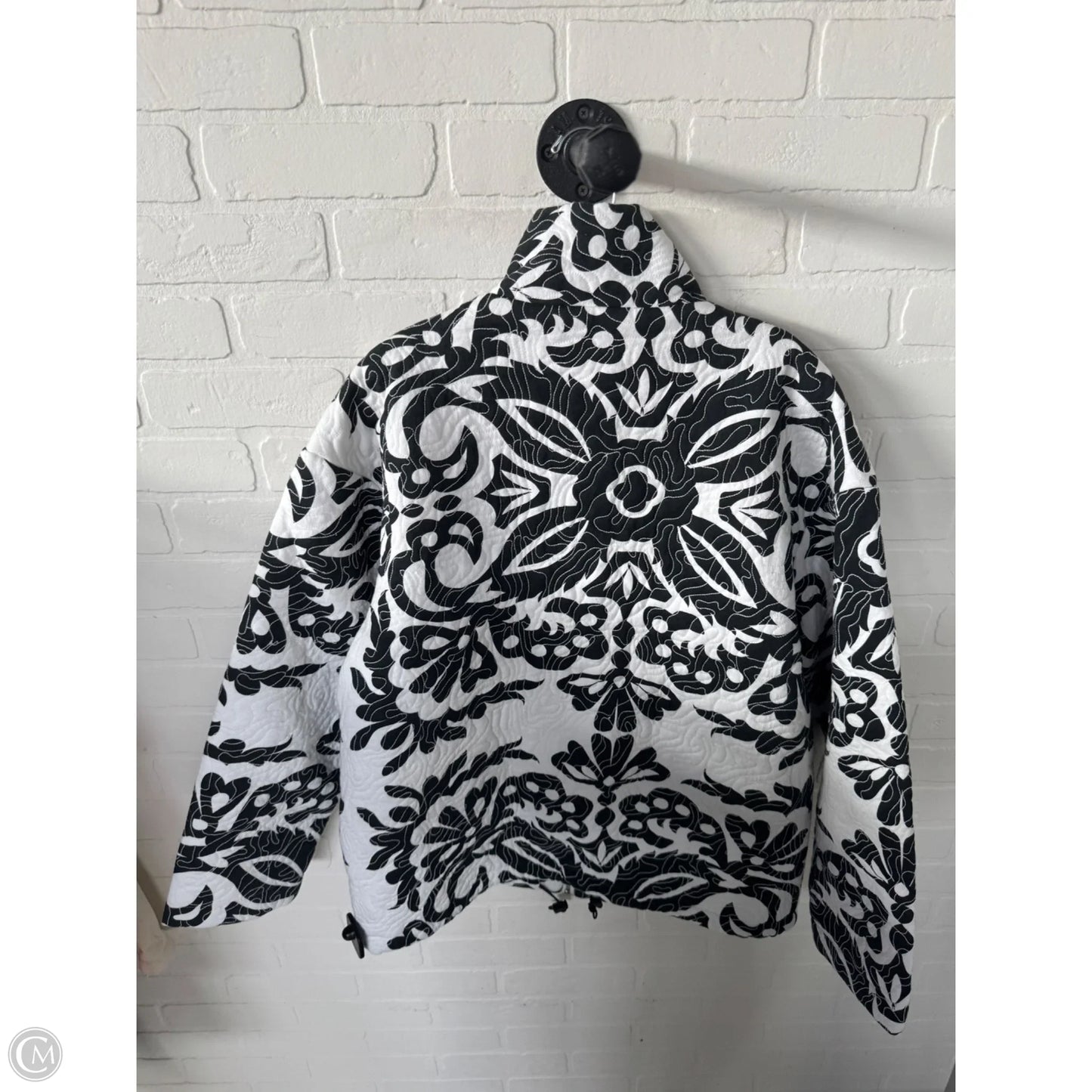 Jacket Puffer & Quilted By Zara In Black & White, Size: S