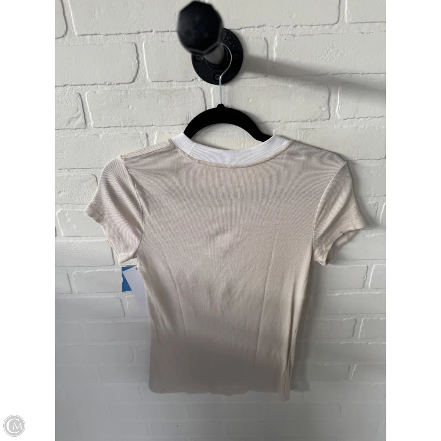 Top Short Sleeve Basic By A New Day In Cream, Size: S