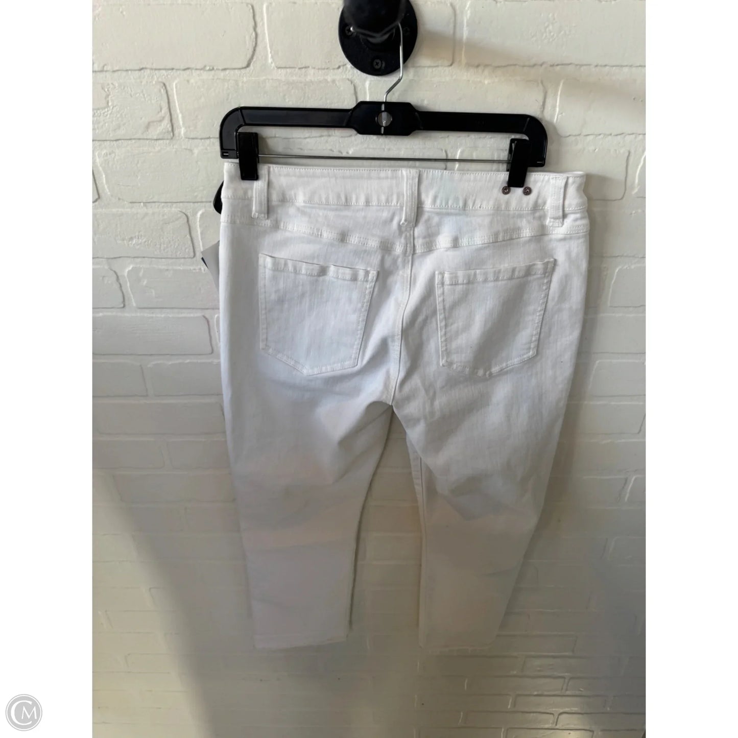 Jeans Straight By Cabi In White Denim, Size: 8