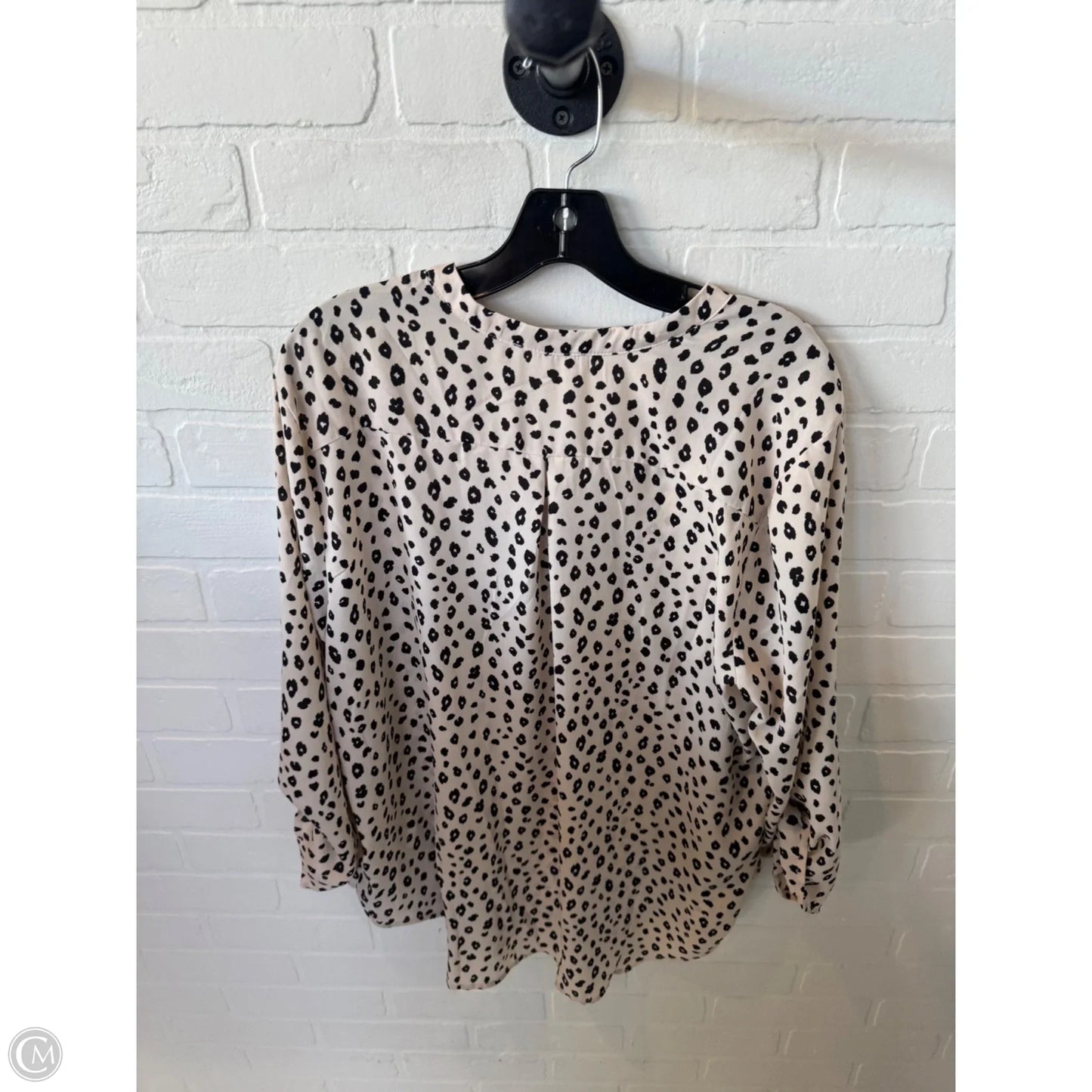 Top Long Sleeve By Lush In Black & Cream, Size: Xxl