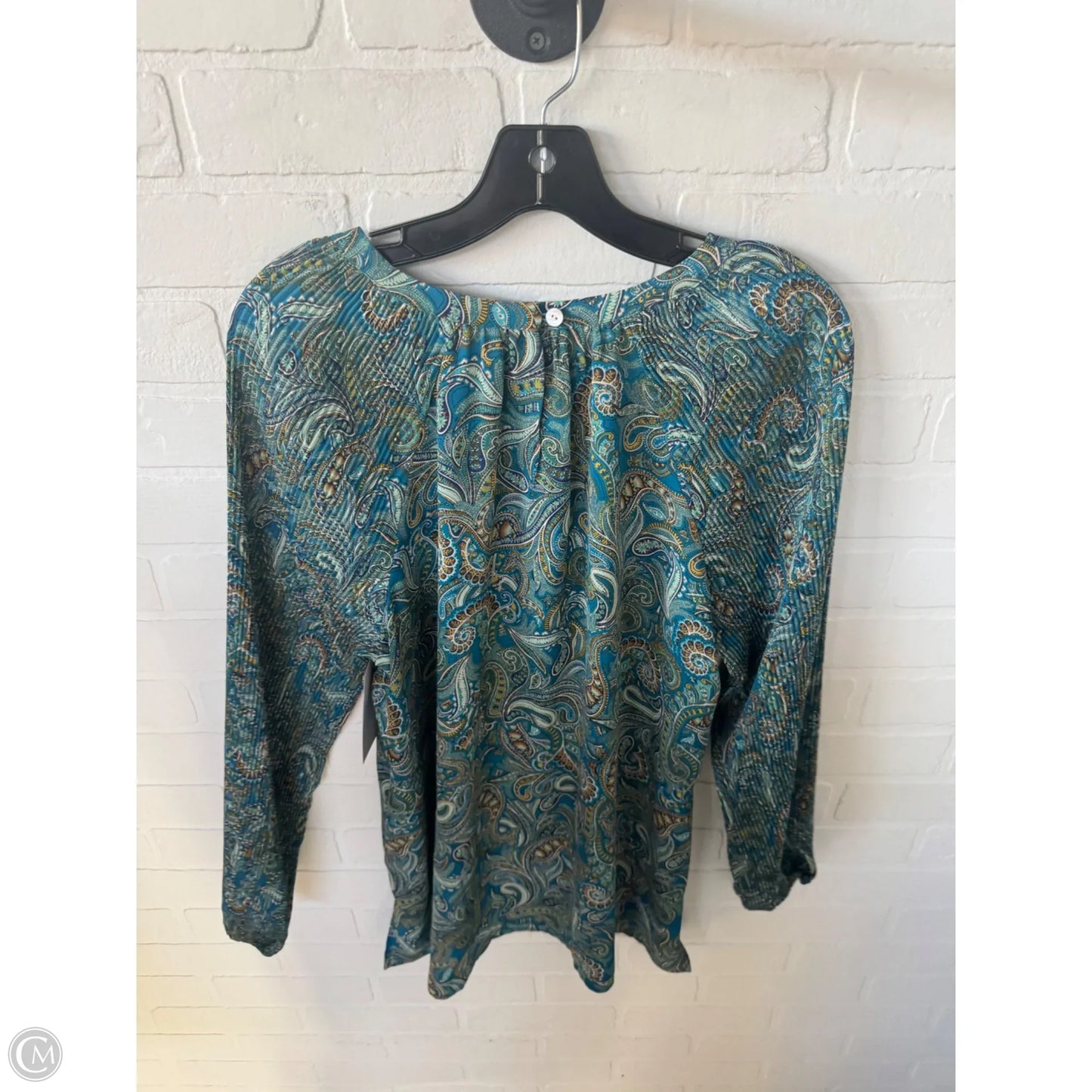 Top Long Sleeve By J. Jill In Blue & Green, Size: M