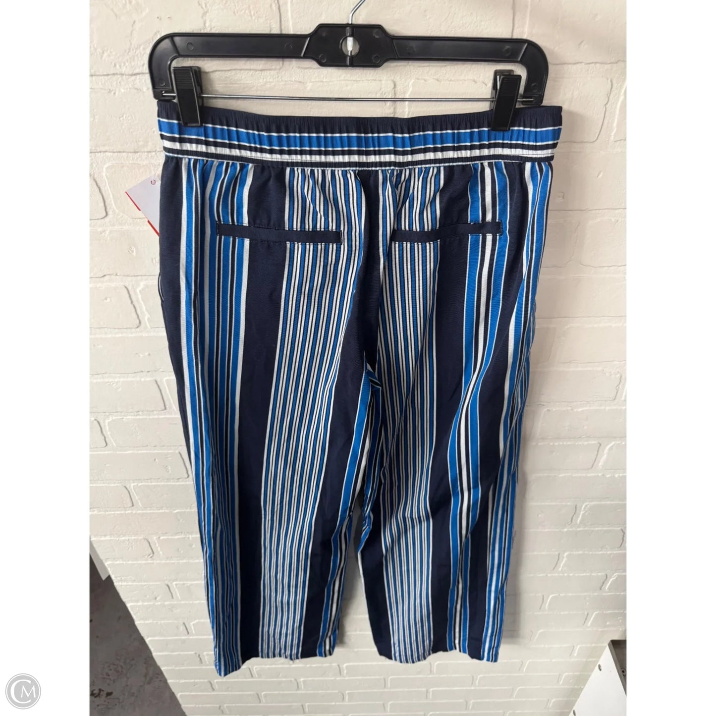 Pants Wide Leg By Loft In Blue & White, Size: 4