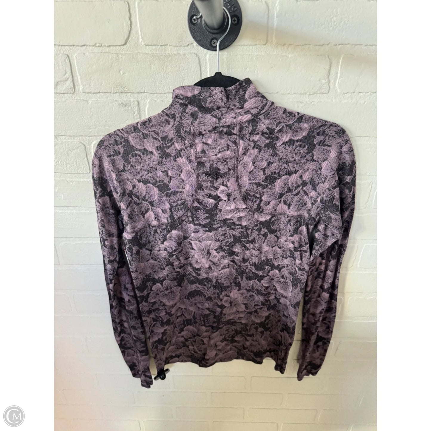 Athletic Top Long Sleeve Collar By Athleta In Black & Pink, Size: Xs