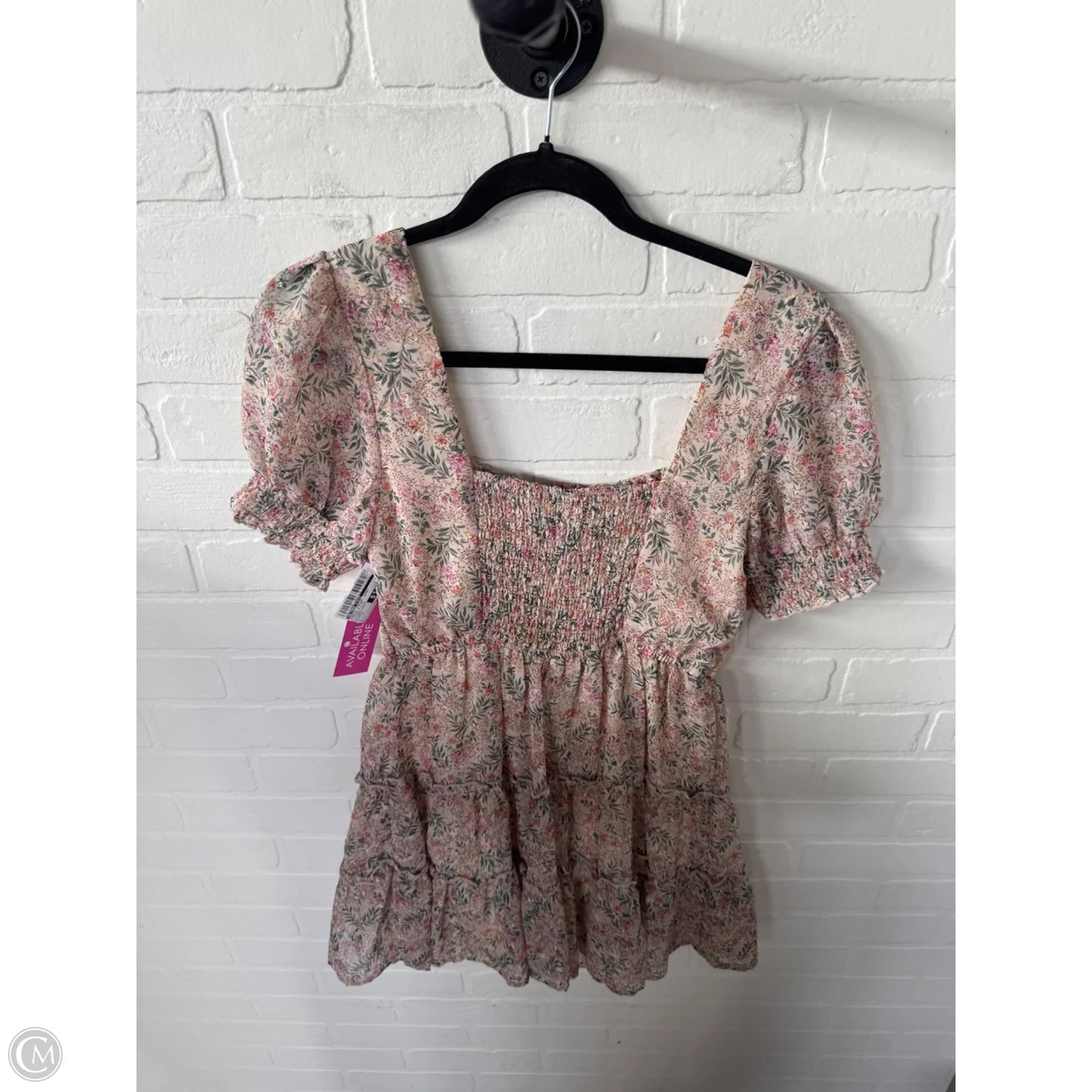 Dress Casual Short By Altard State In Cream & Pink, Size: S